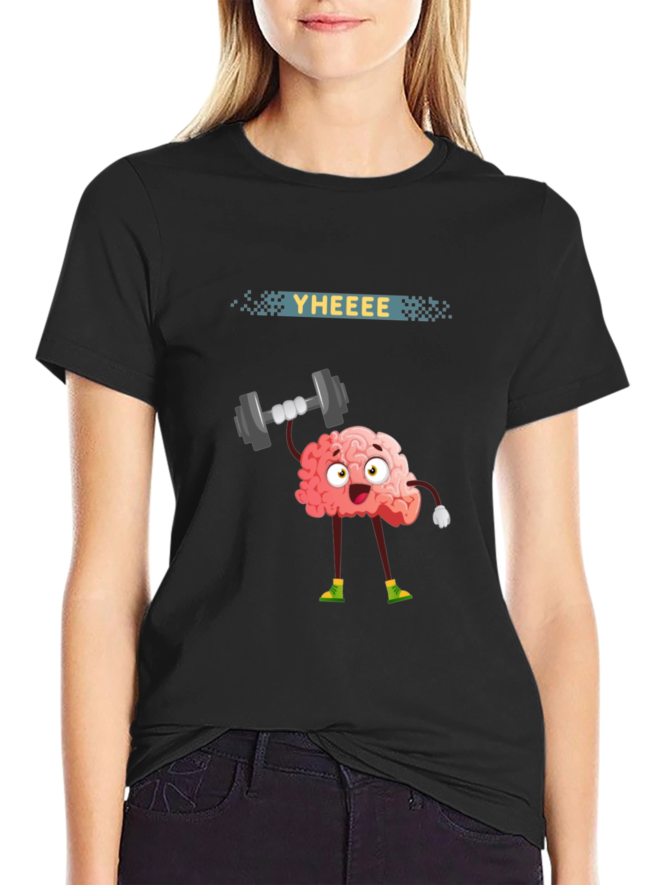 Brain Lifting Weights Graphic T-Shirt