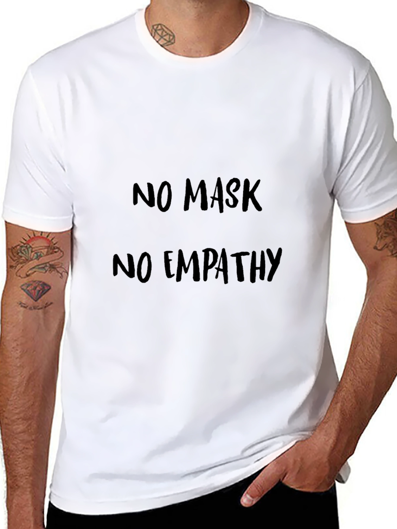 No Mask No Empathy Black T-Shirt