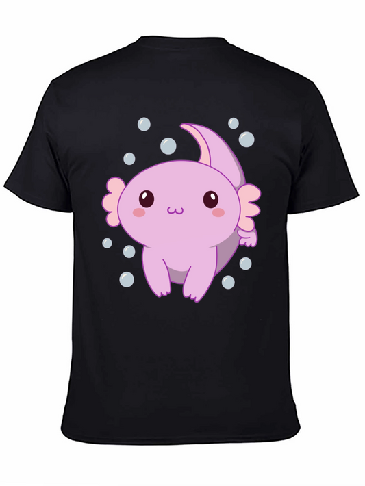 Cute Axolotl Graphic Tee - Black Unisex T-Shirt