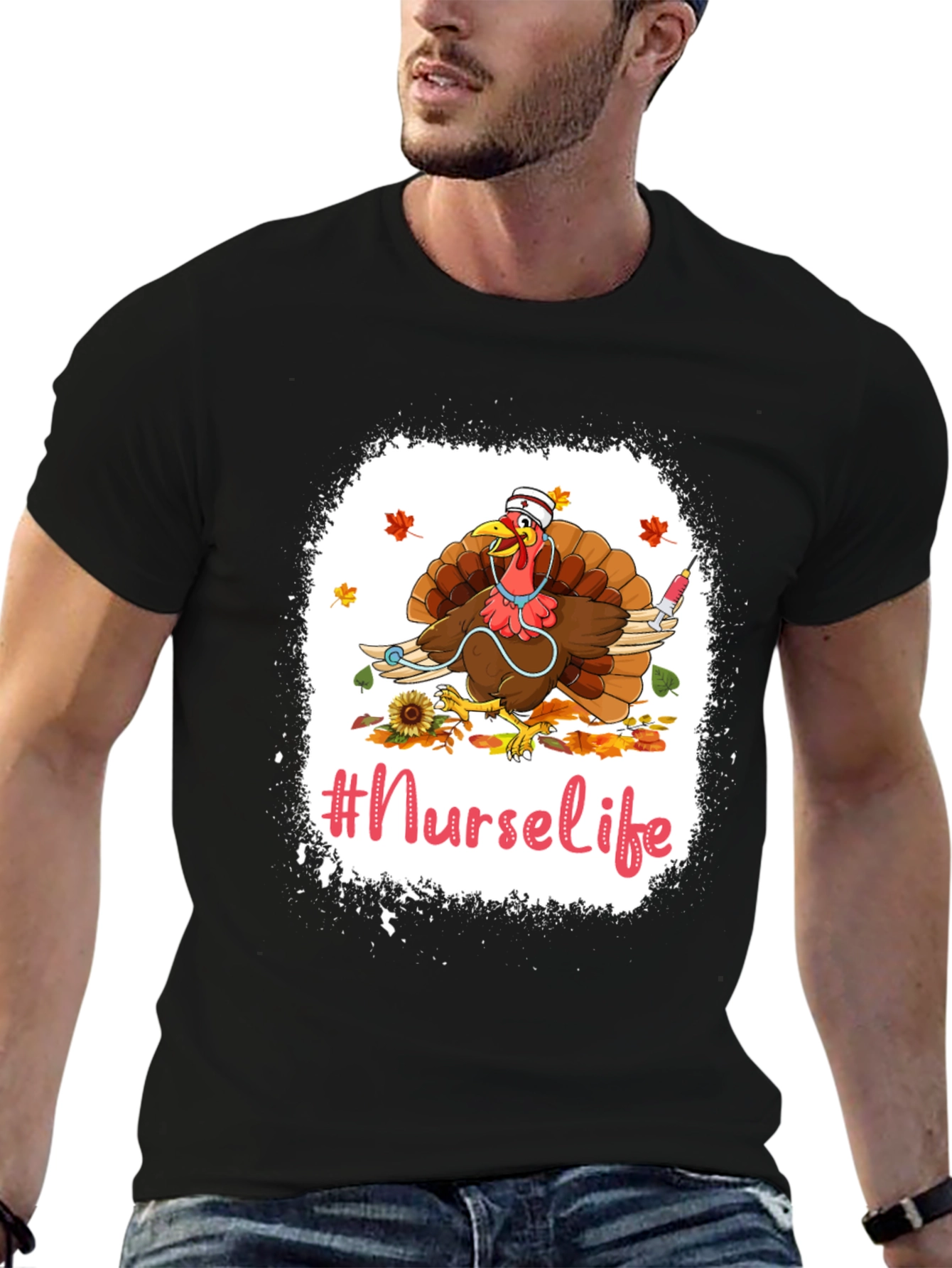 Nurse Life Turkey Graphic T-Shirt - Thanksgiving Apparel