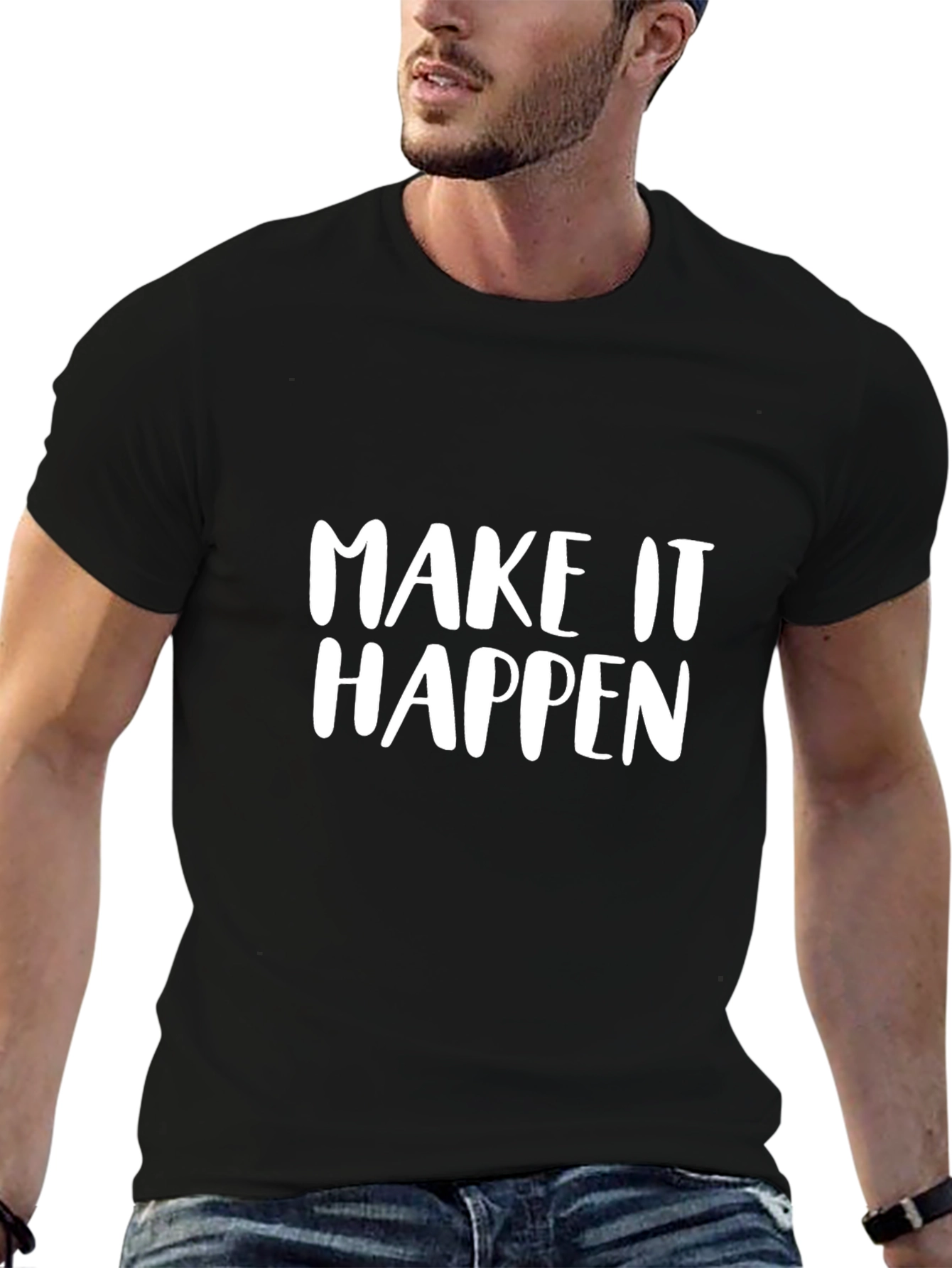 Make It Happen Graphic Tee - Black Cotton