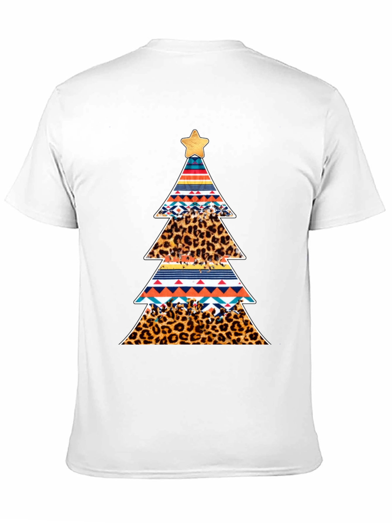 Festive Christmas Tree Pattern T-Shirt