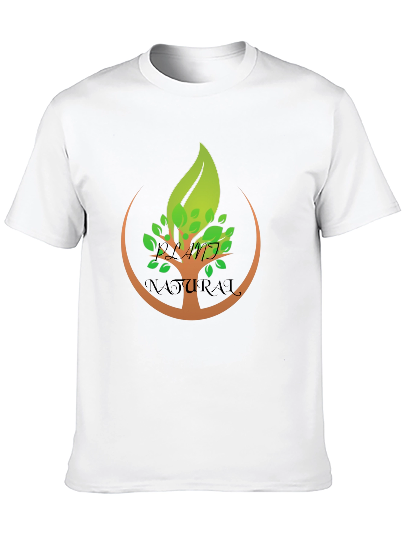 Natural Tree Design Black T-Shirt