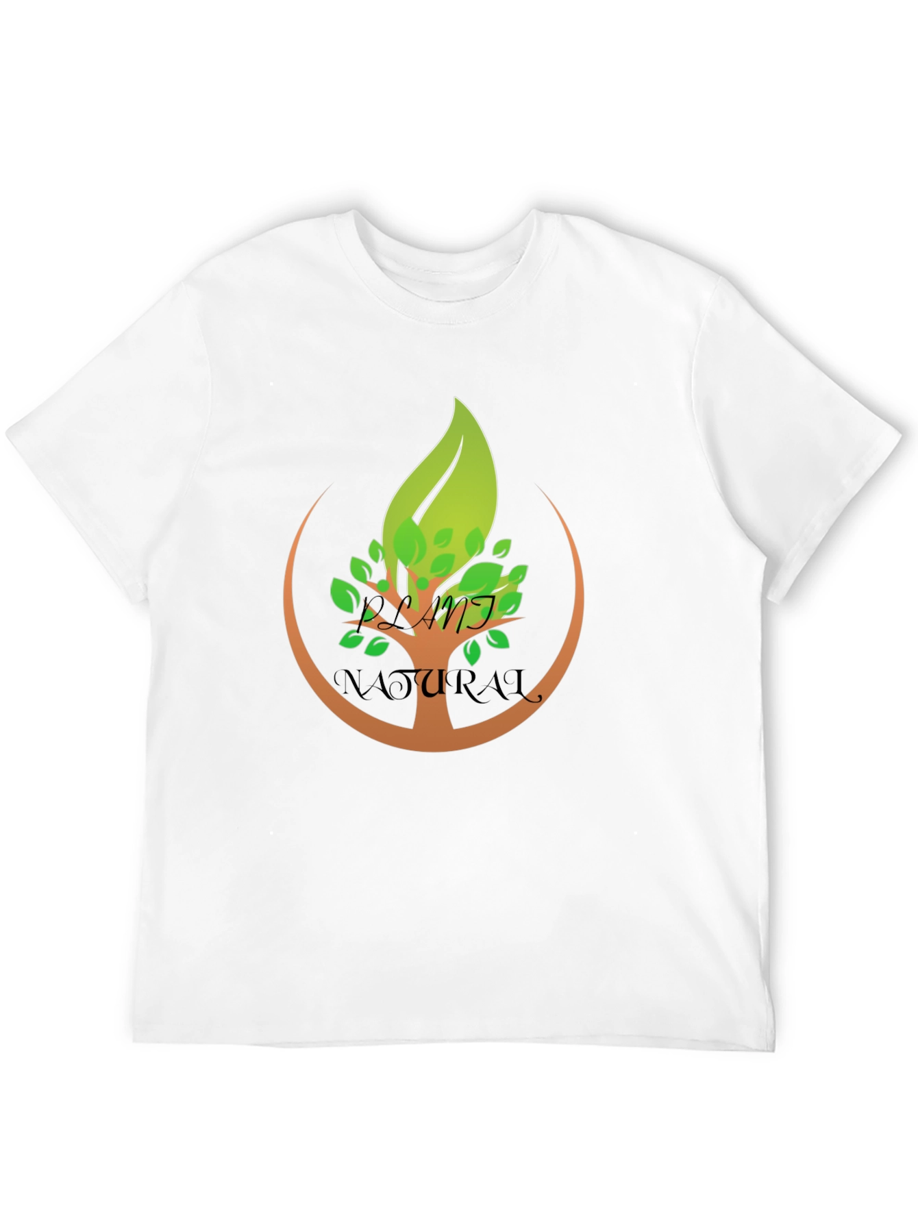 Natural Tree Design Black T-Shirt