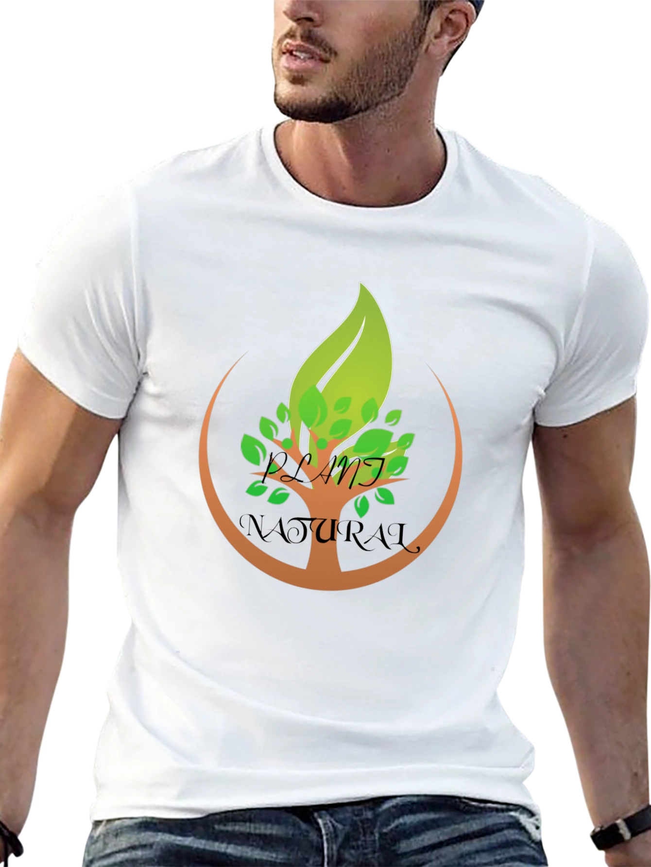 Natural Tree Design Black T-Shirt