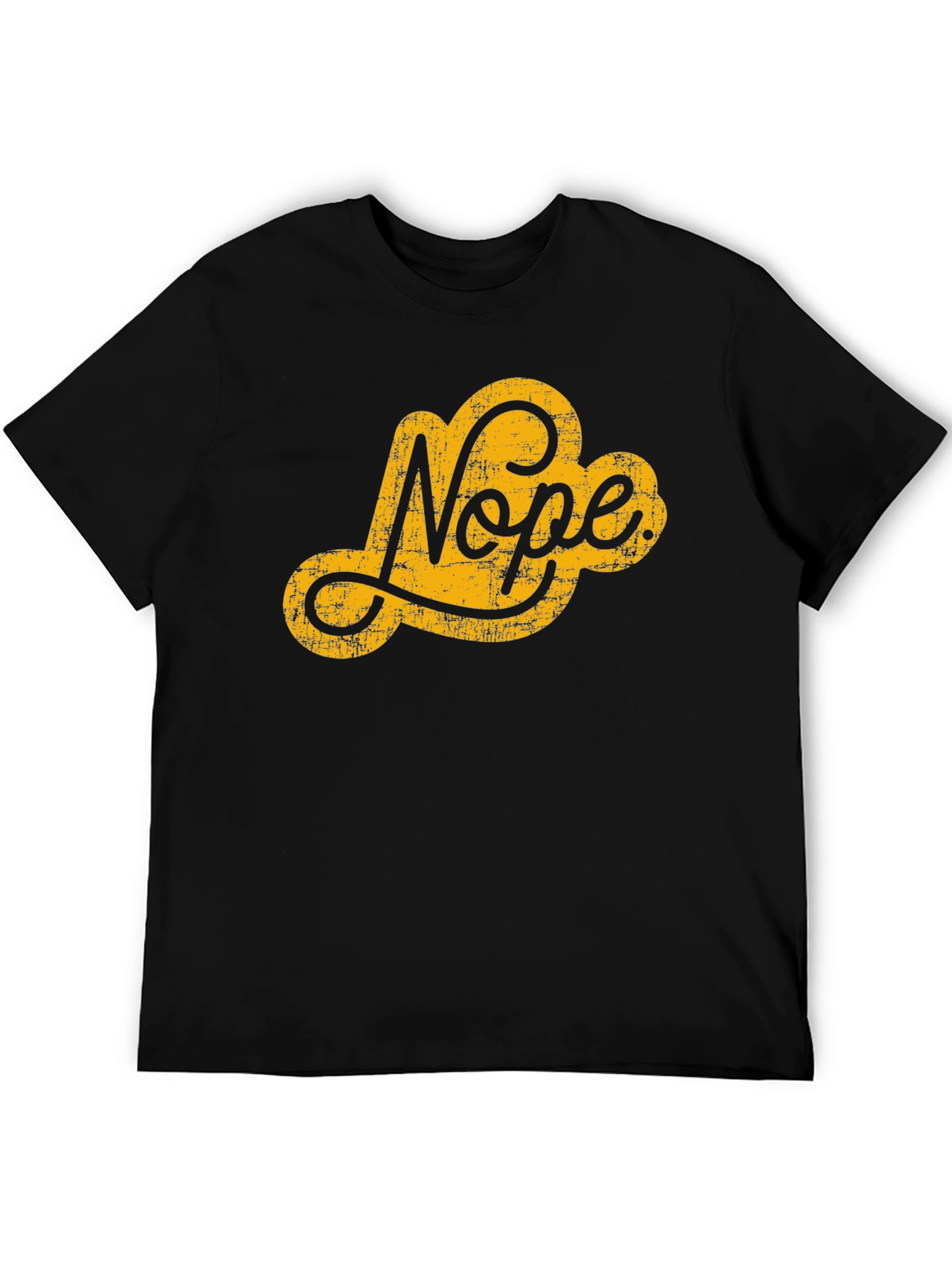 Nope Graphic Tee - Black Crew Neck T-Shirt
