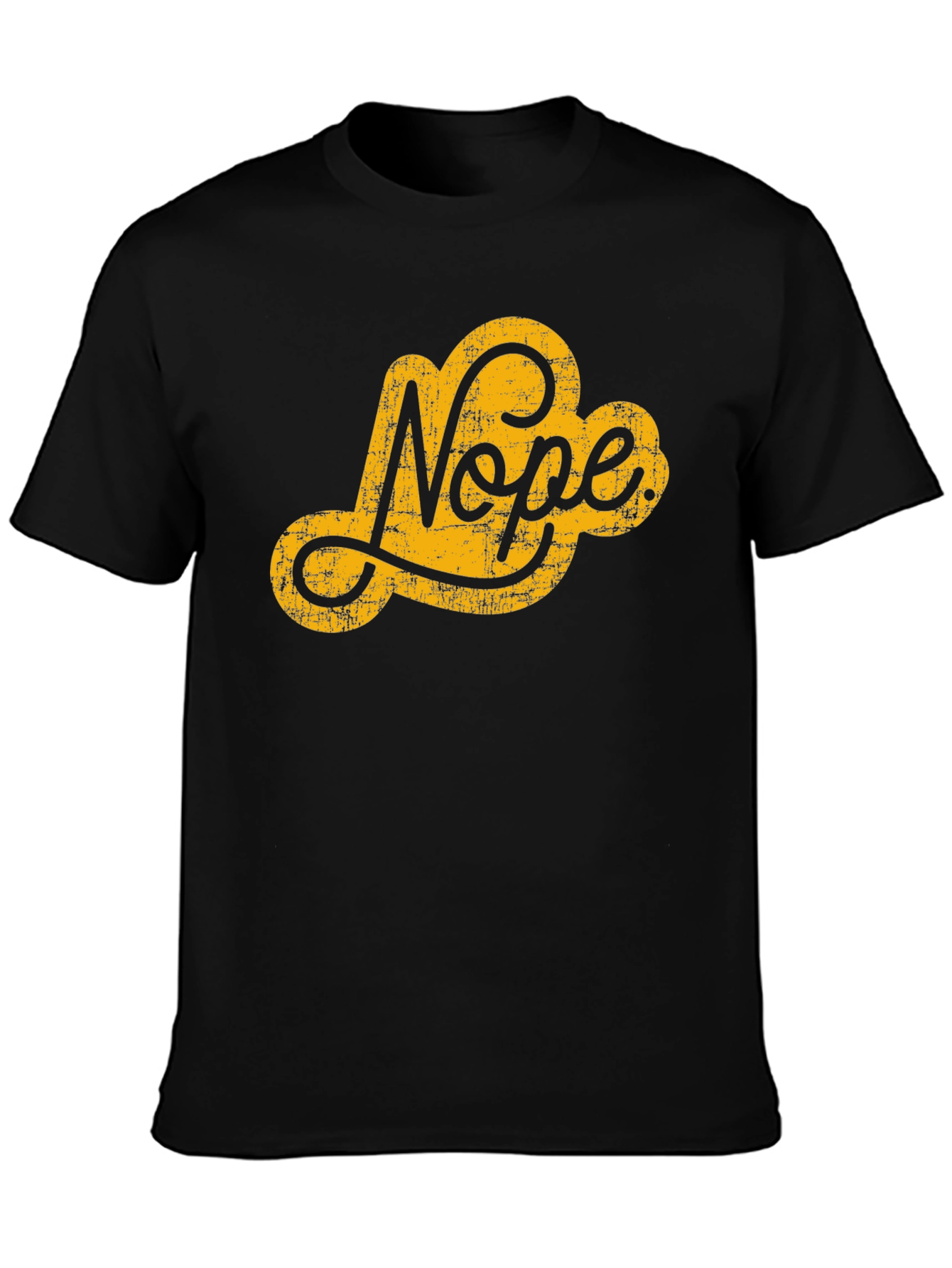 Nope Graphic Tee - Black Crew Neck T-Shirt