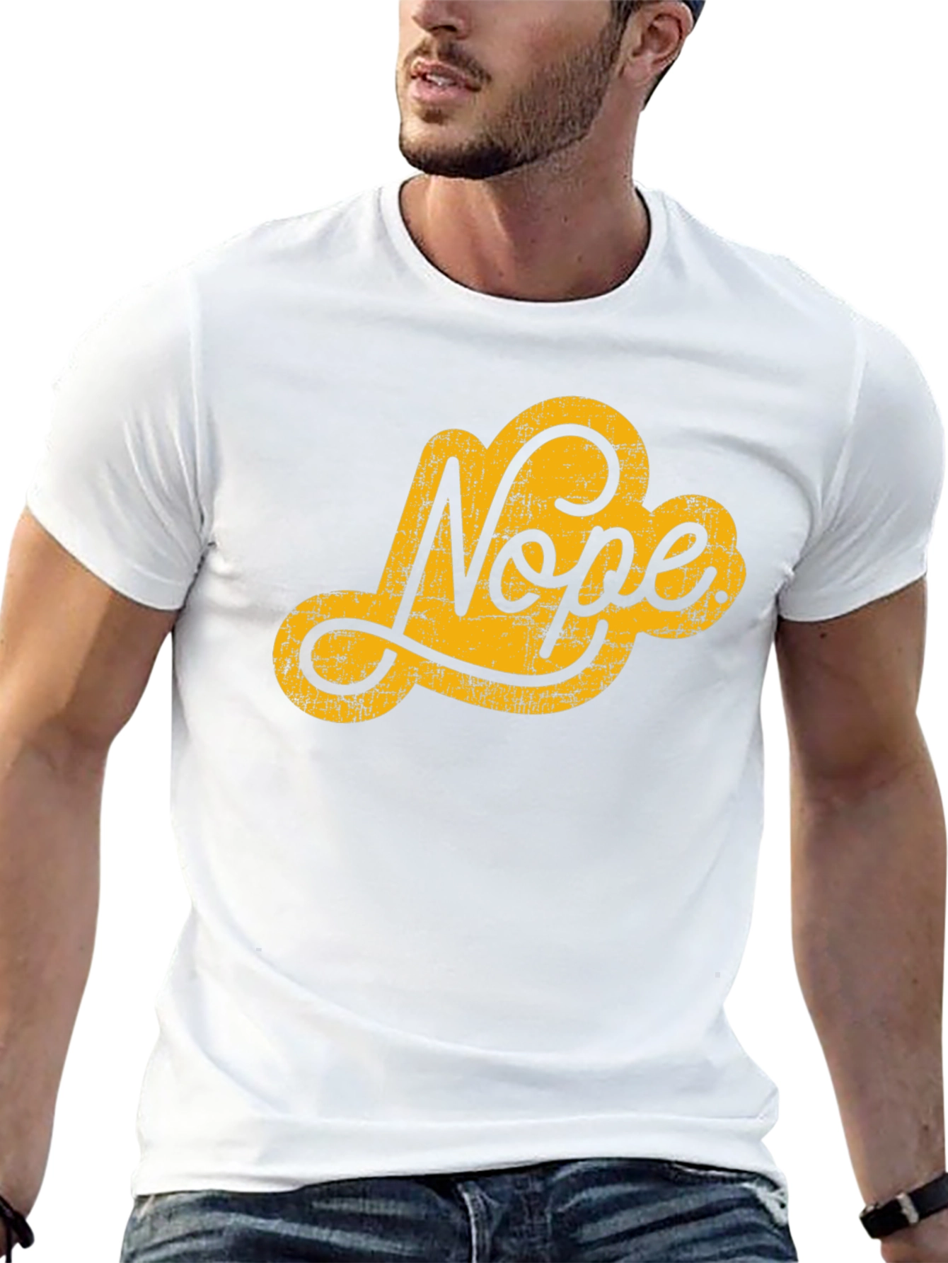 Nope Graphic Tee - Black Crew Neck T-Shirt