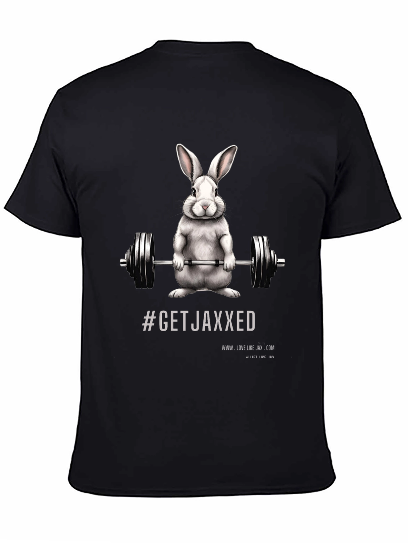 Get Jaxxed Bunny Barbell Black T-Shirt