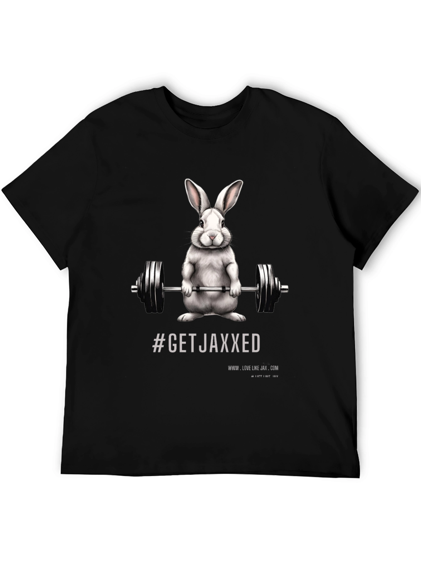 Get Jaxxed Bunny Barbell Black T-Shirt