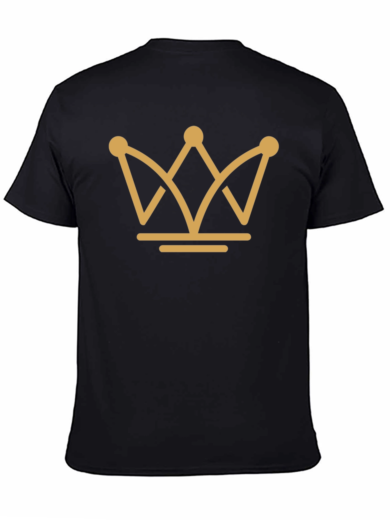 Golden Crown Graphic Tee - Black Cotton T-Shirt
