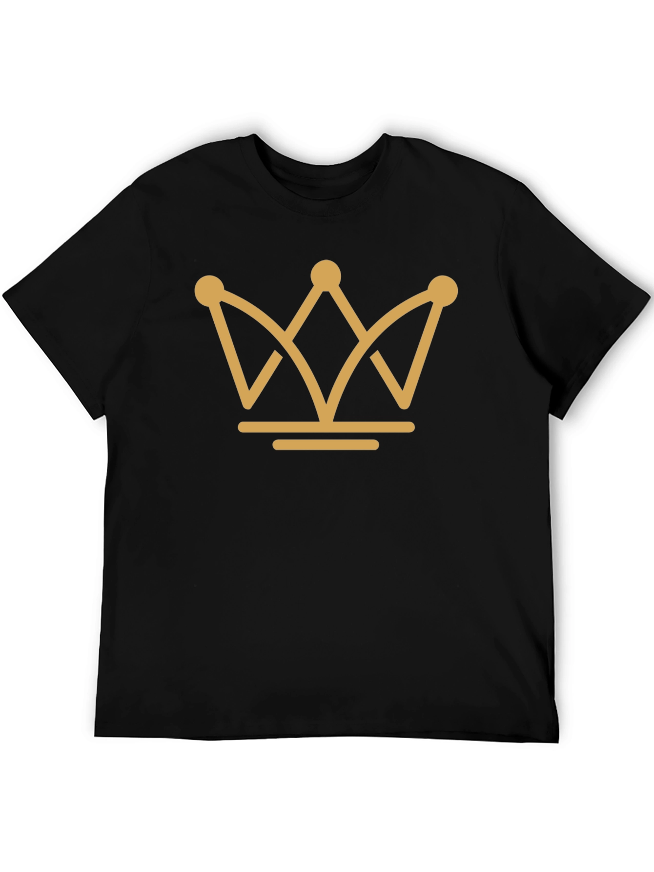 Golden Crown Graphic Tee - Black Cotton T-Shirt