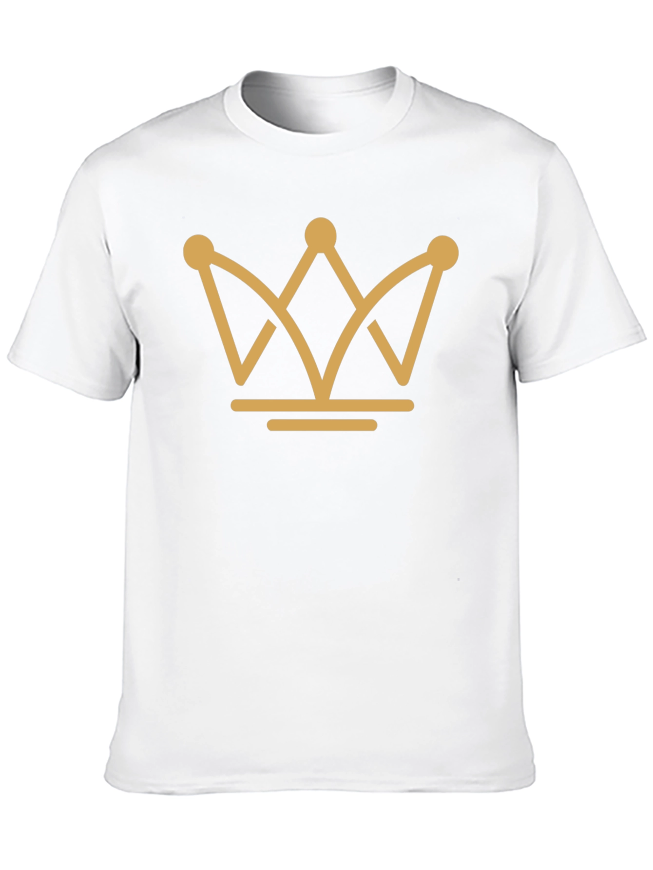 Golden Crown Graphic Tee - Black Cotton T-Shirt