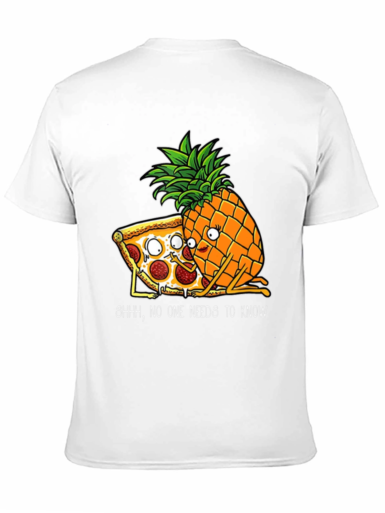 Funny Pizza & Pineapple Graphic T-Shirt
