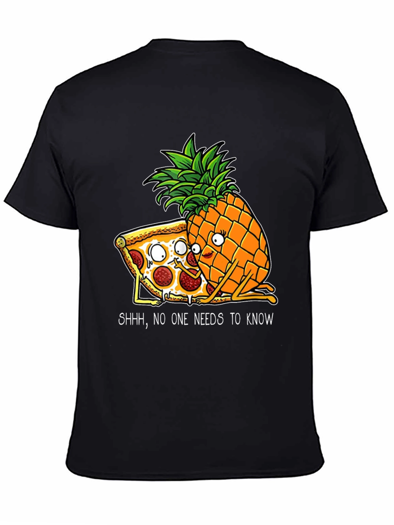 Funny Pizza & Pineapple Graphic T-Shirt