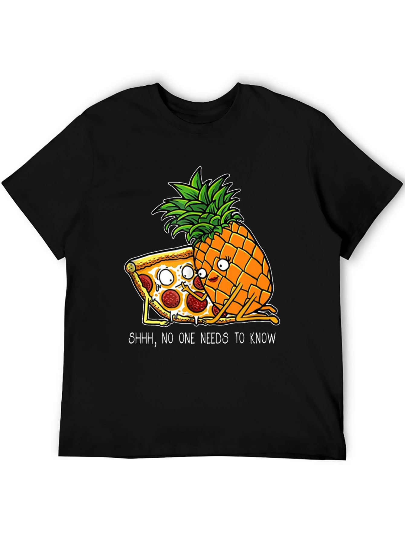 Funny Pizza & Pineapple Graphic T-Shirt