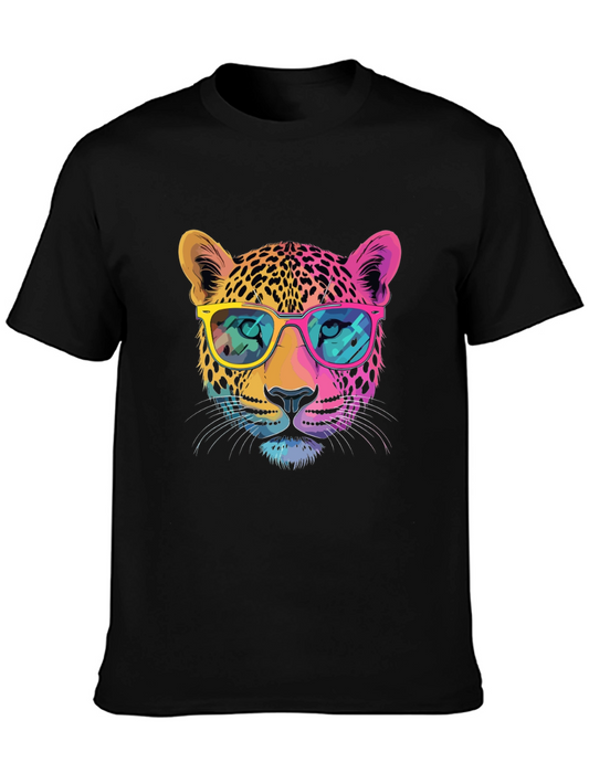 Cool Cat Tee: Graphic Leopard Print T-Shirt