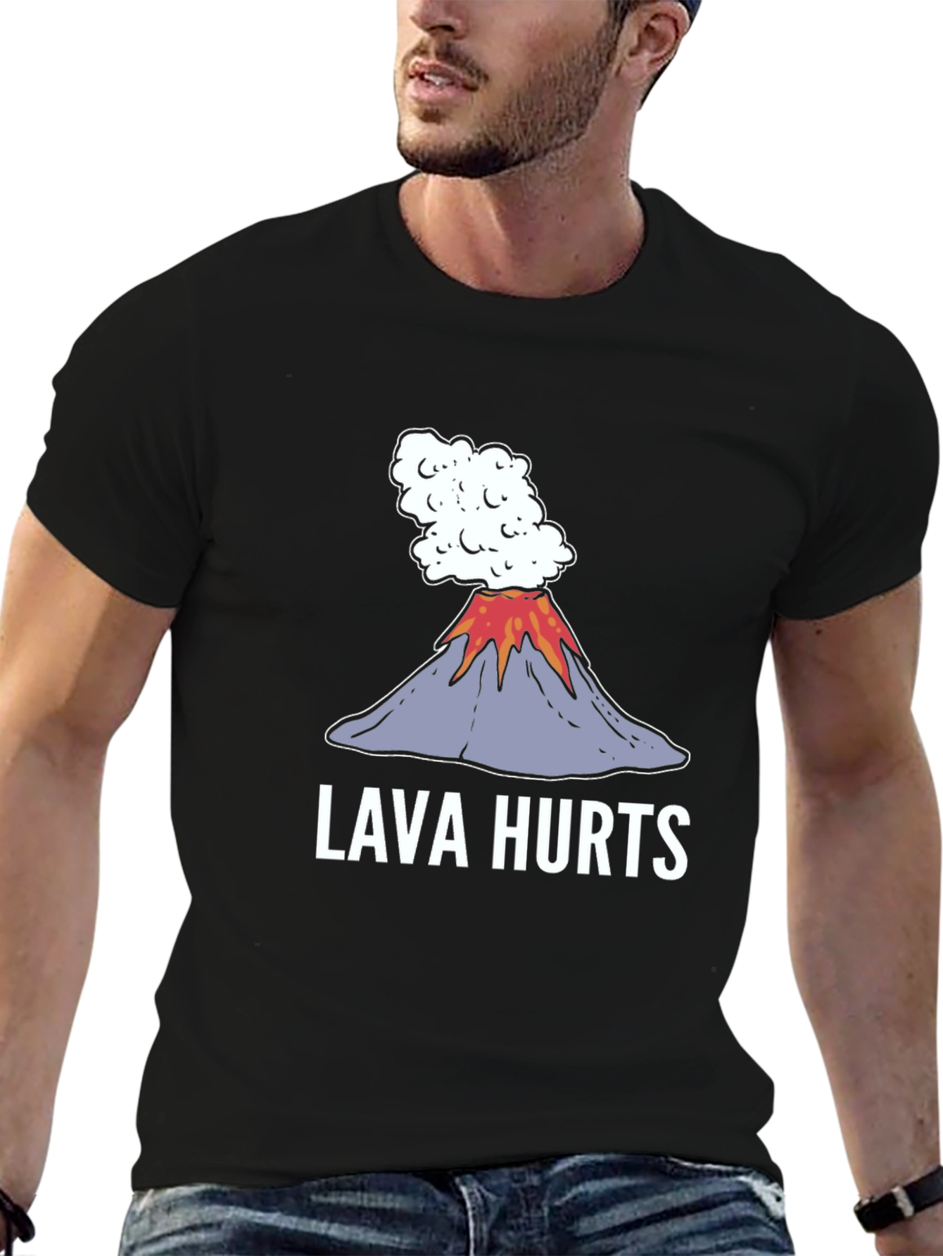 Lava Hurts Graphic Tee - Volcano Humor T-Shirt