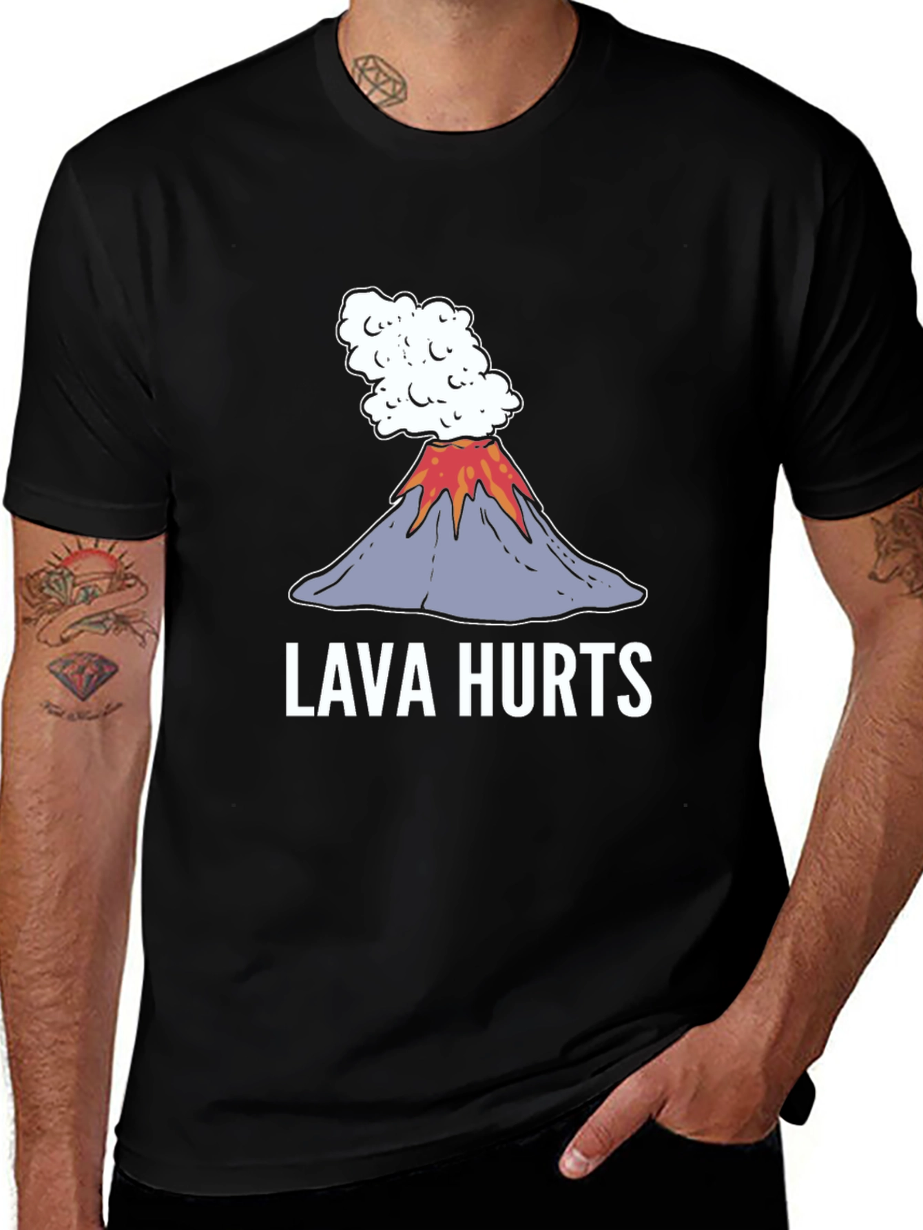 Lava Hurts Graphic Tee - Volcano Humor T-Shirt