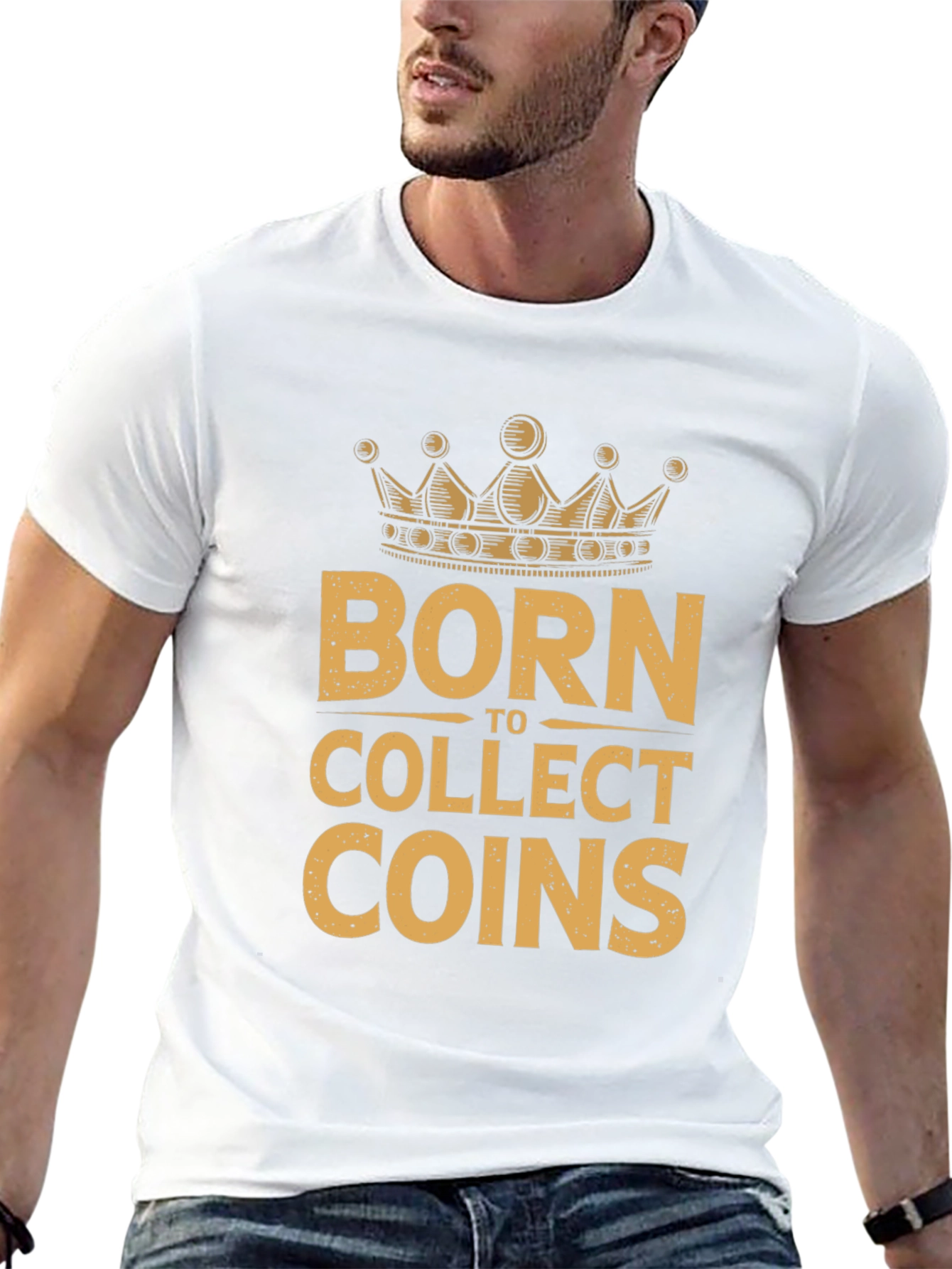 Born to Collect Coins Graphic T-Shirt - Black