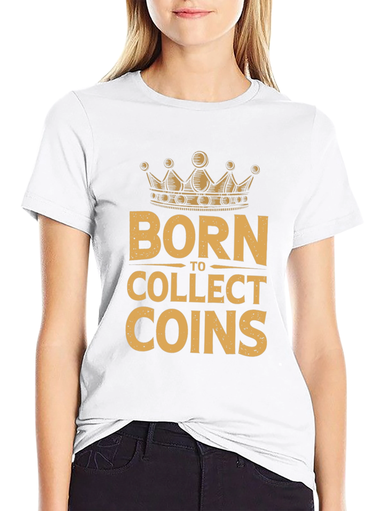 Born to Collect Coins Graphic T-Shirt - Black