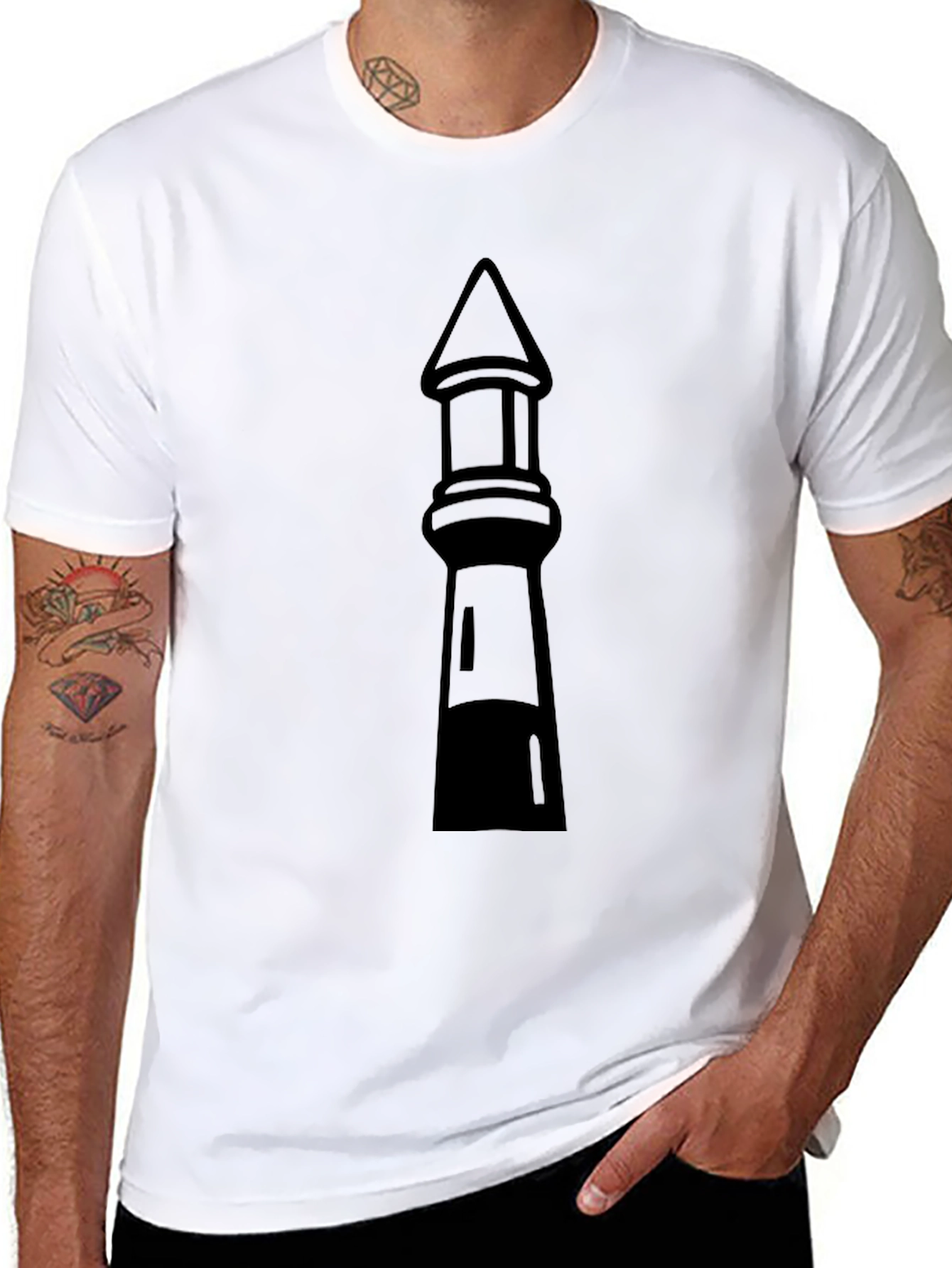 Lighthouse Graphic Black T-Shirt