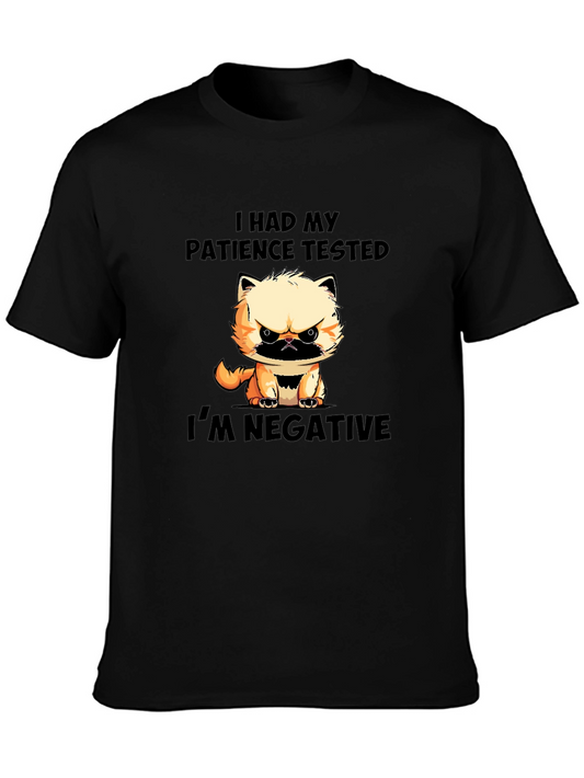 Funny Cat Patience Tested Negative Graphic T-Shirt