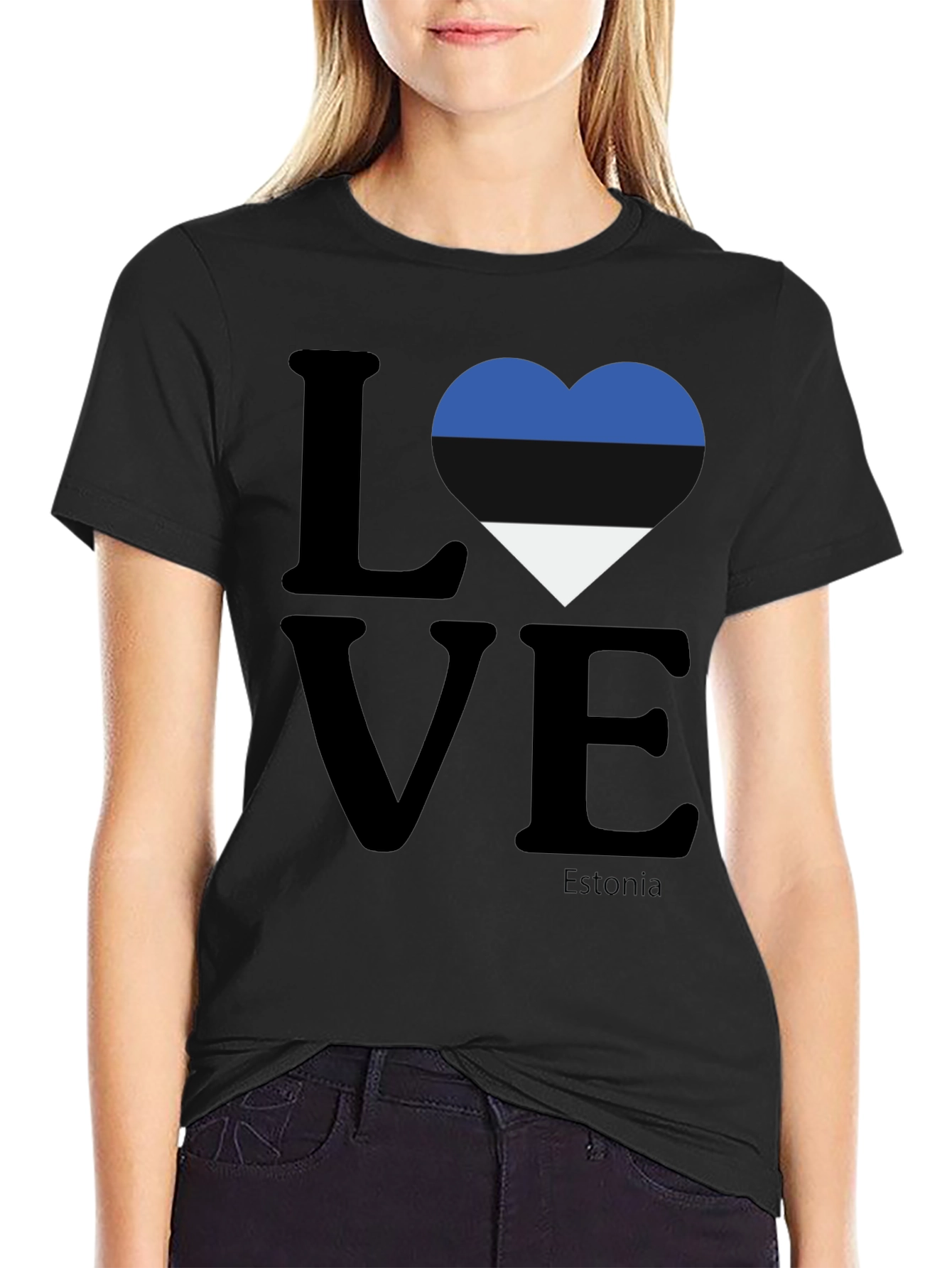 Estonia Love T-Shirt - Black Pride Tee