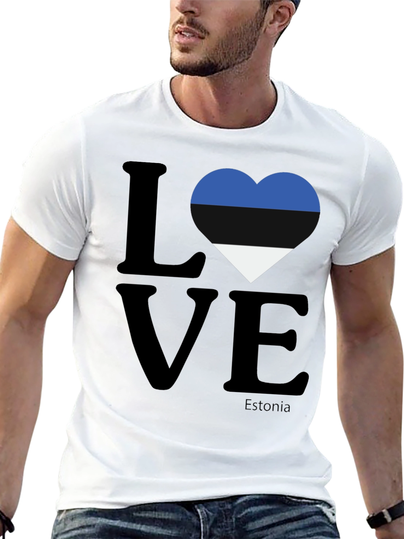 Estonia Love T-Shirt - Black Pride Tee