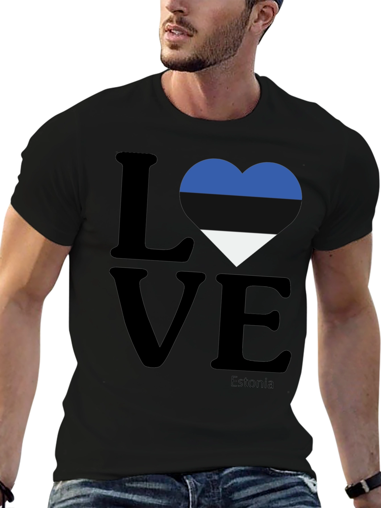 Estonia Love T-Shirt - Black Pride Tee