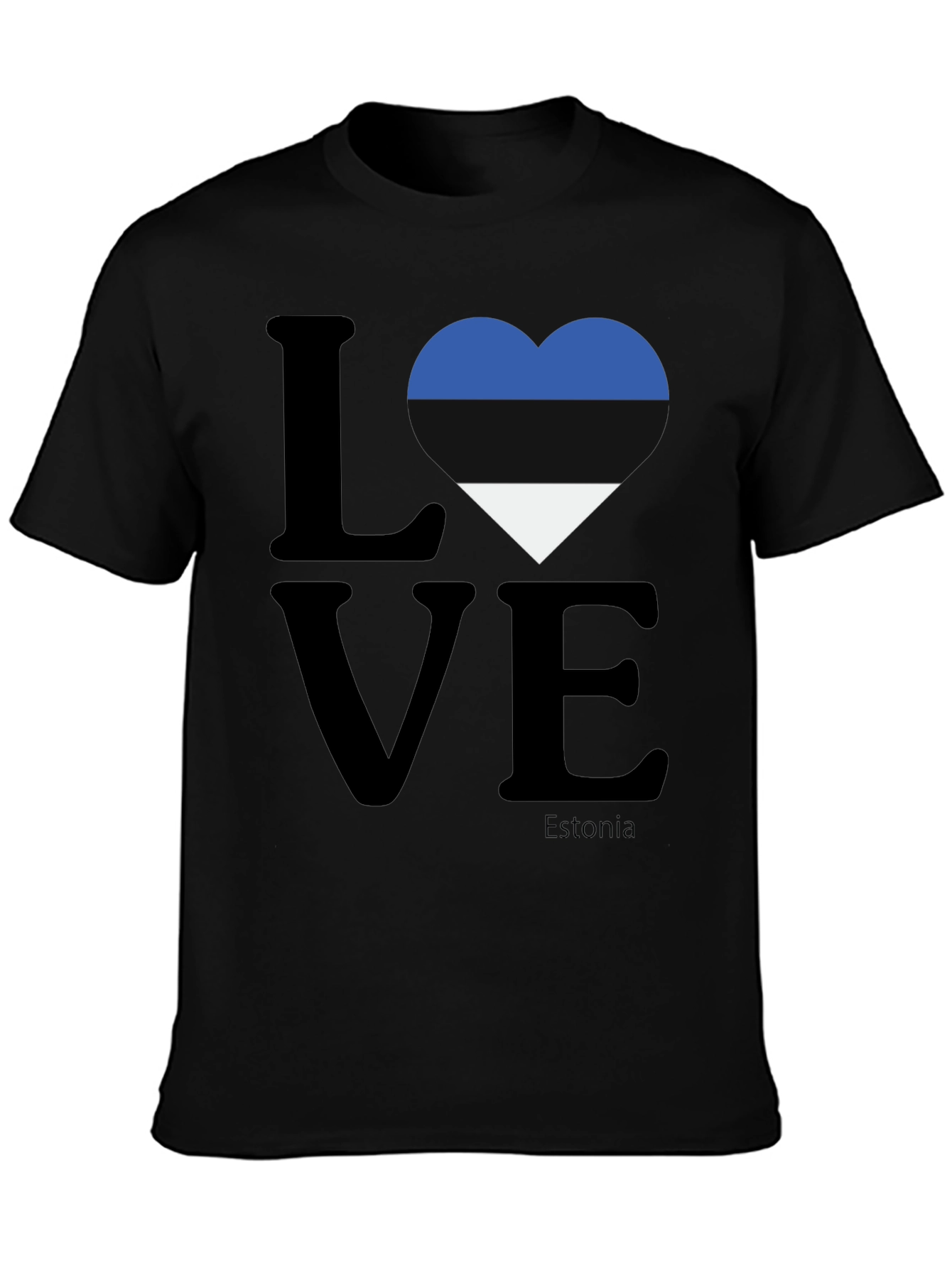 Estonia Love T-Shirt - Black Pride Tee