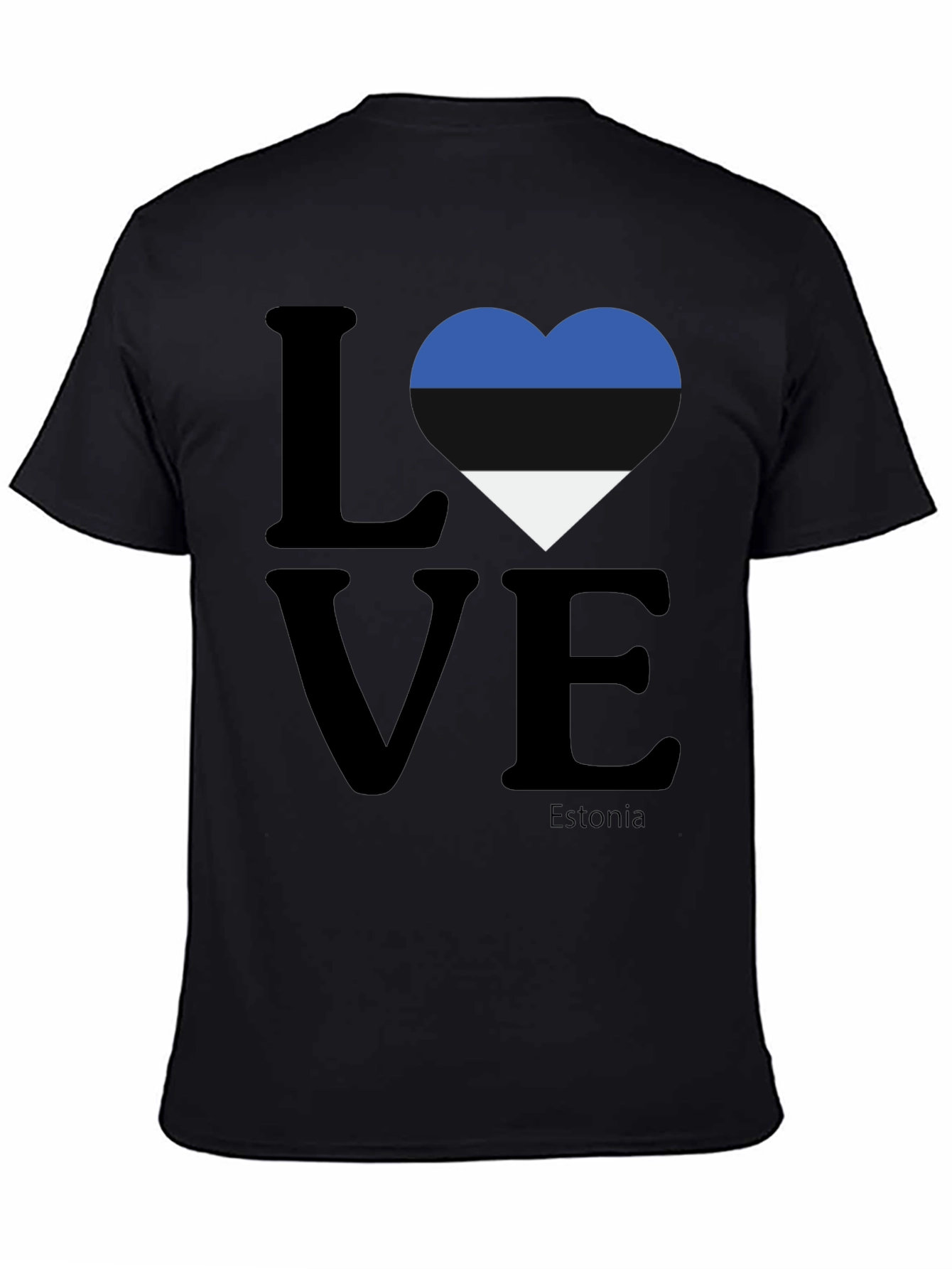 Estonia Love T-Shirt - Black Pride Tee