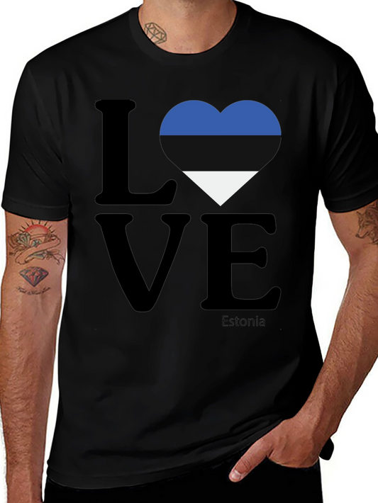 Estonia Love T-Shirt - Black Pride Tee