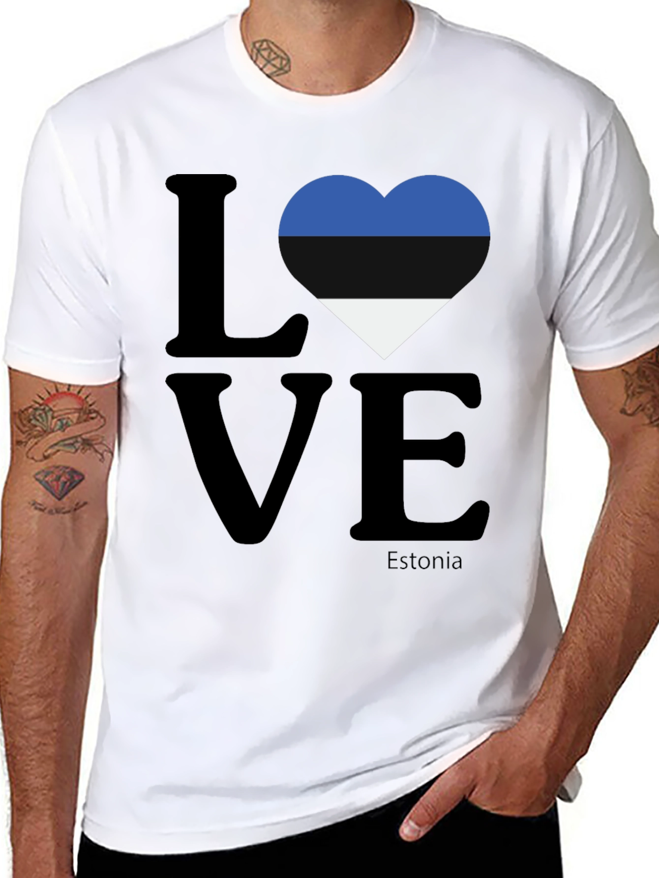 Estonia Love T-Shirt - Black Pride Tee