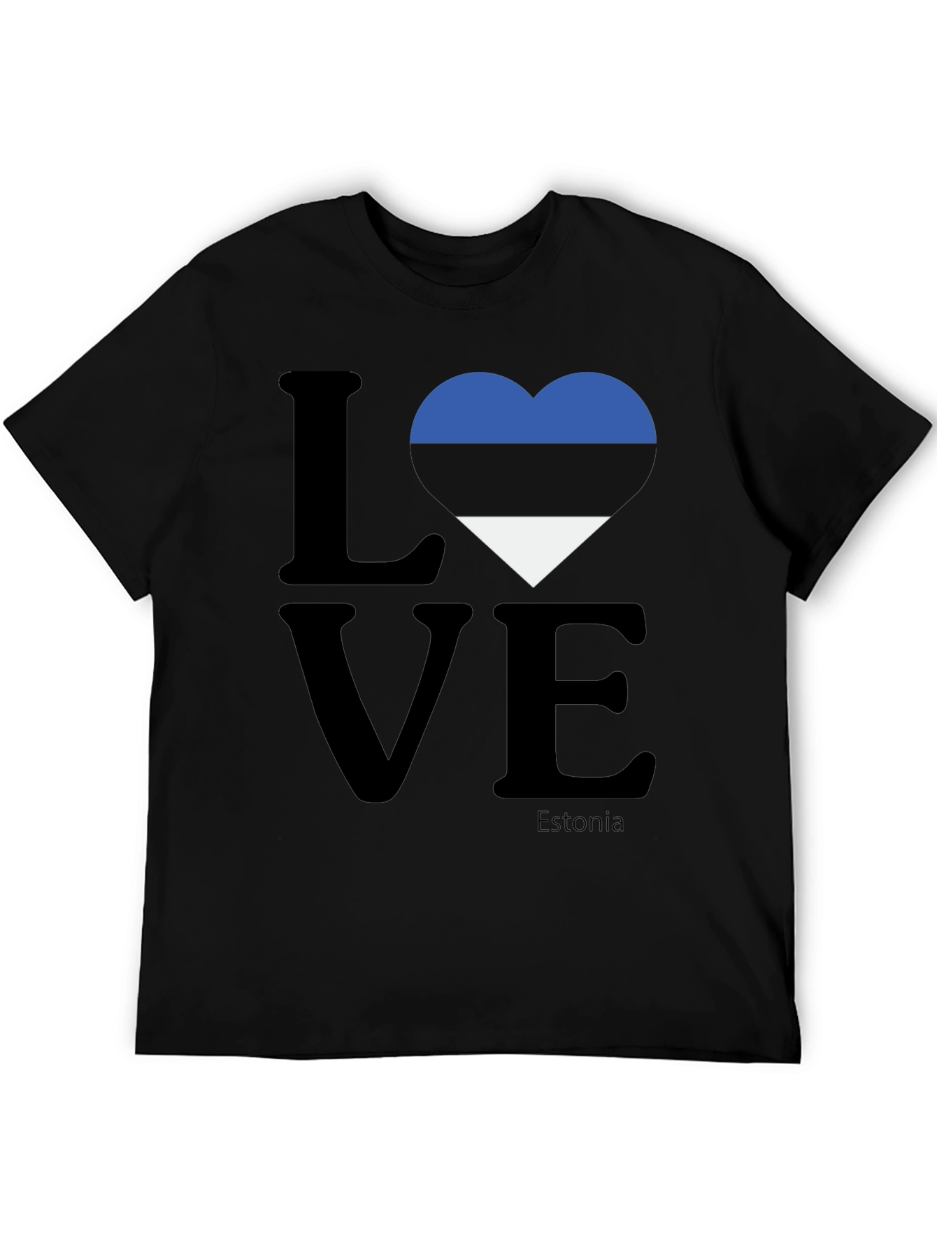 Estonia Love T-Shirt - Black Pride Tee