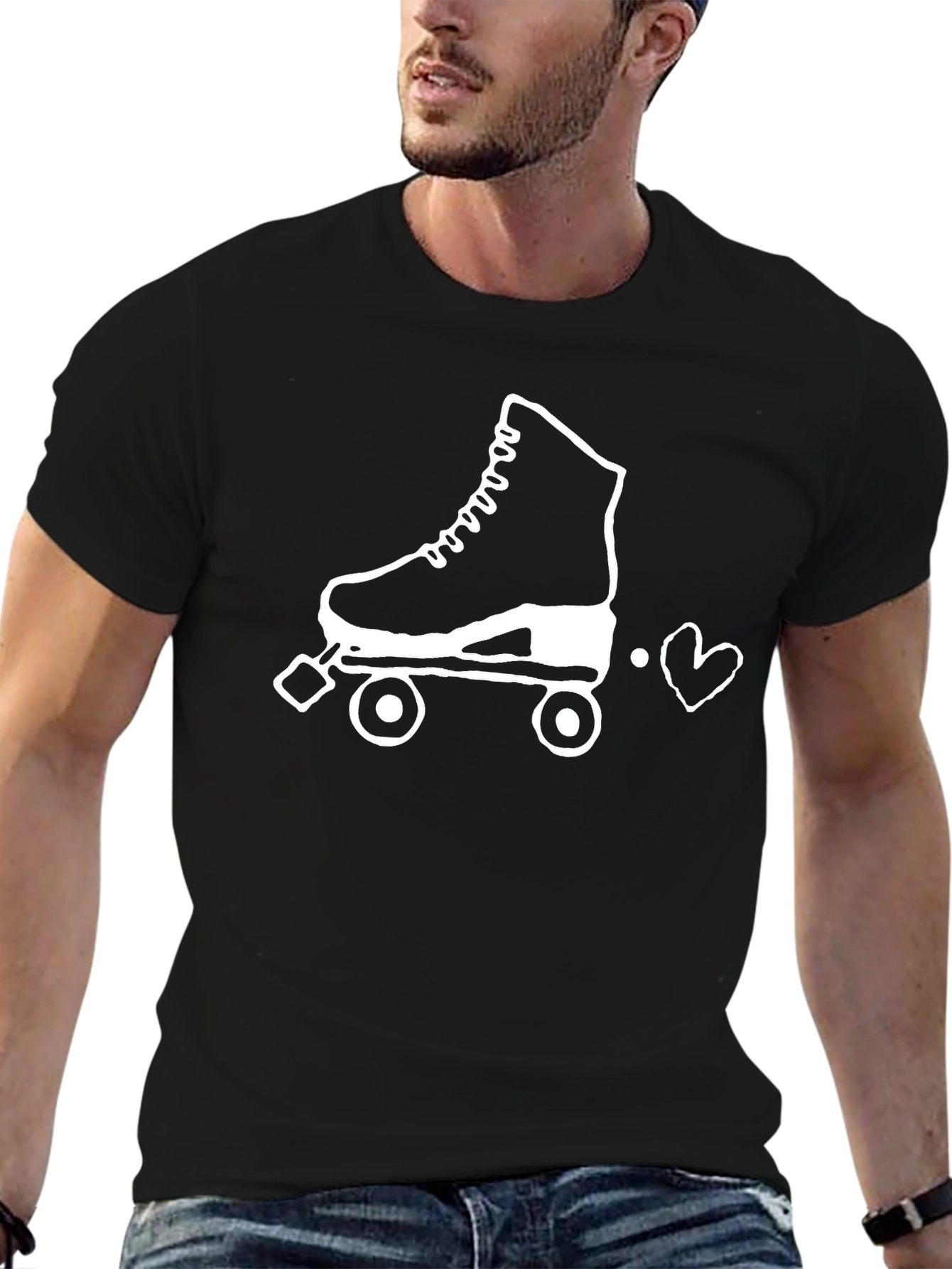 Retro Roller Skate Heart Graphic Tee