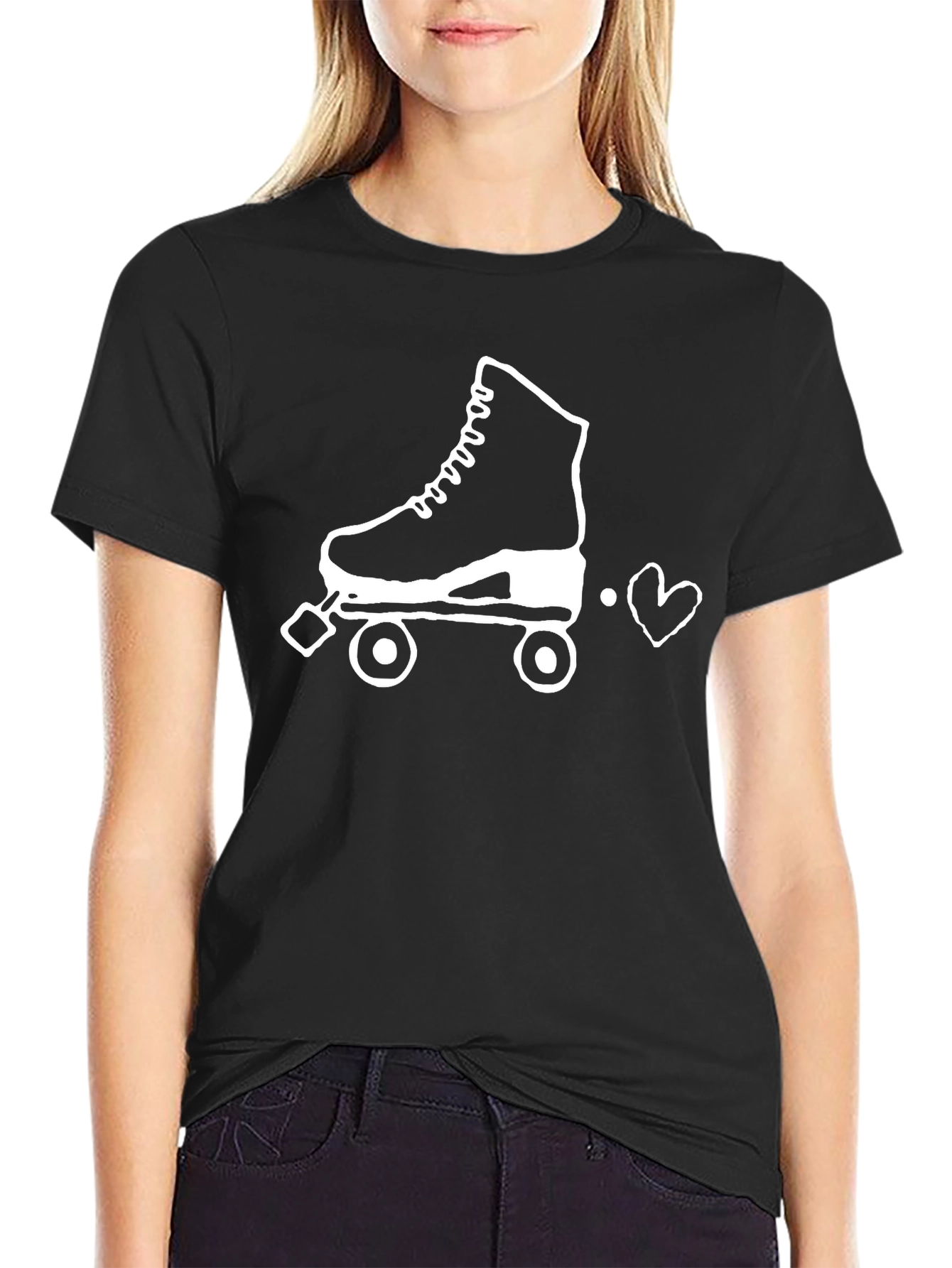 Retro Roller Skate Heart Graphic Tee
