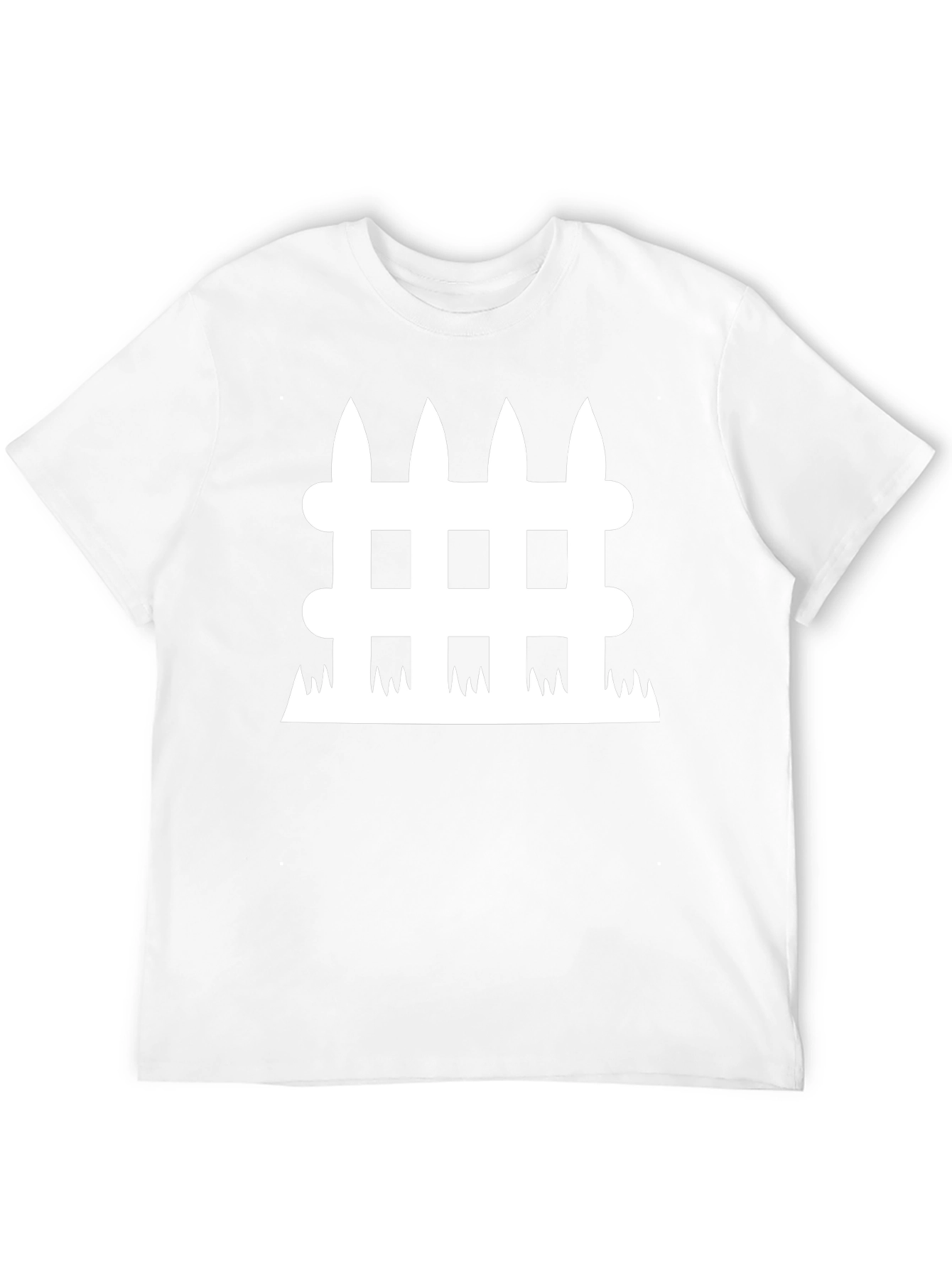 Fence Graphic Tee - Black Cotton Casual Shirt
