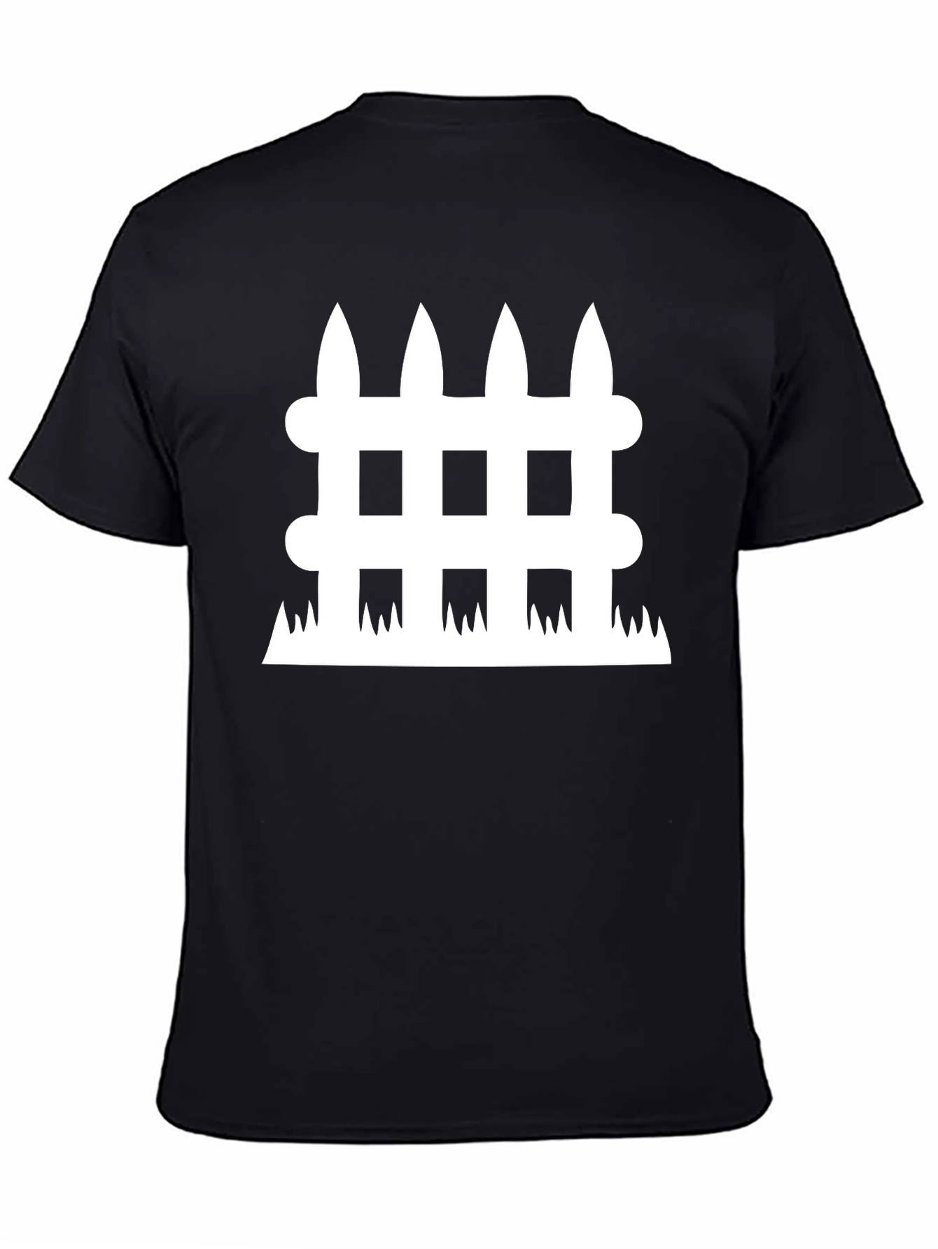 Fence Graphic Tee - Black Cotton Casual Shirt
