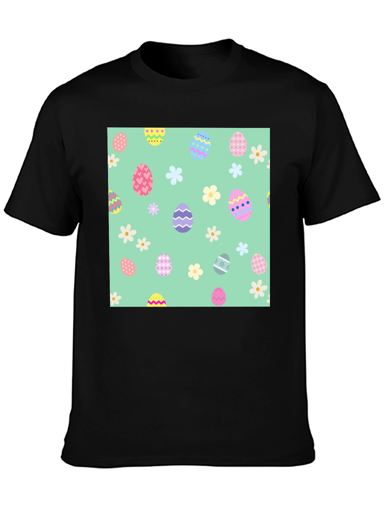 Easter Egg Pattern Crew Neck T-Shirt