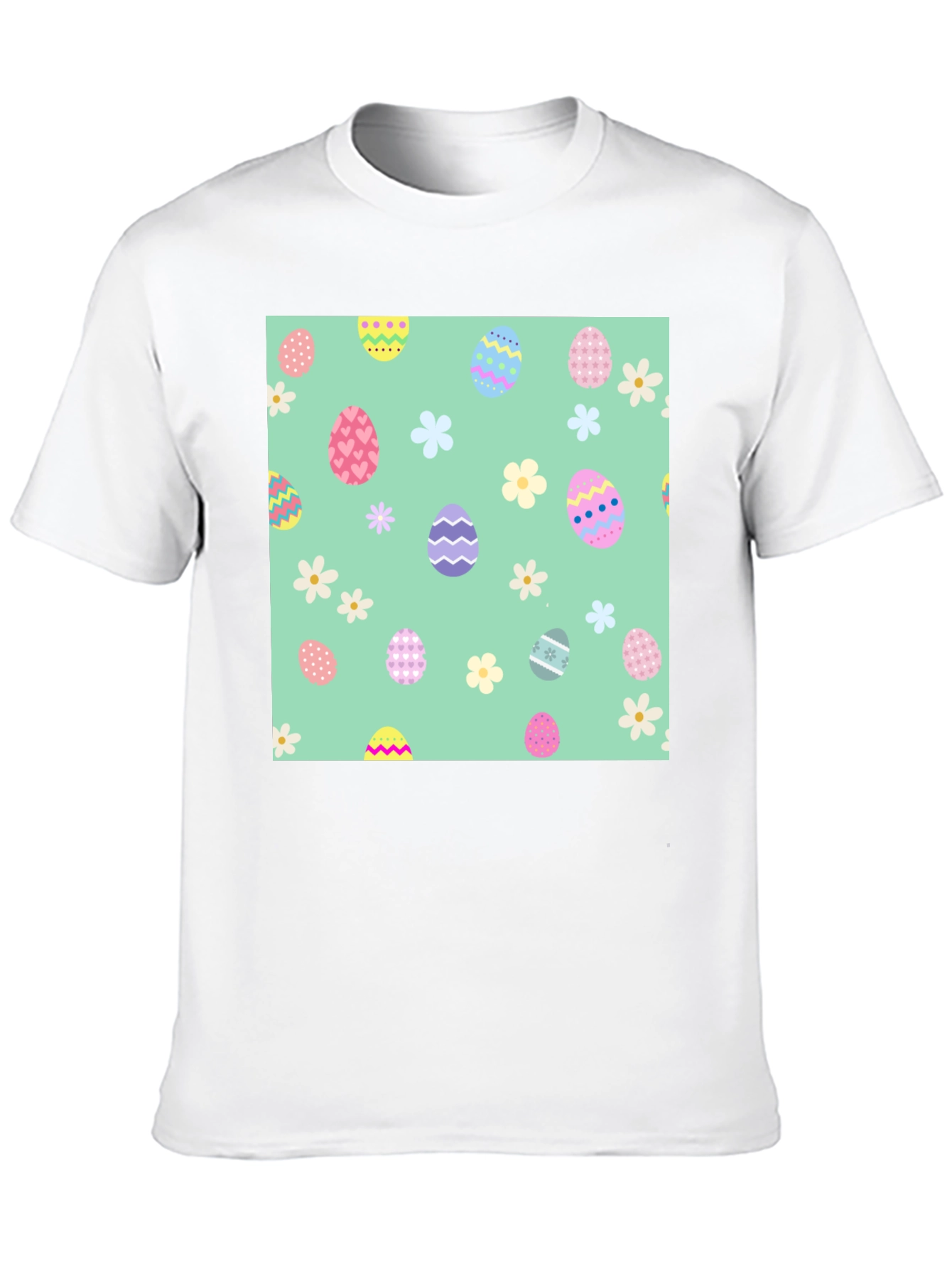 Easter Egg Pattern Crew Neck T-Shirt