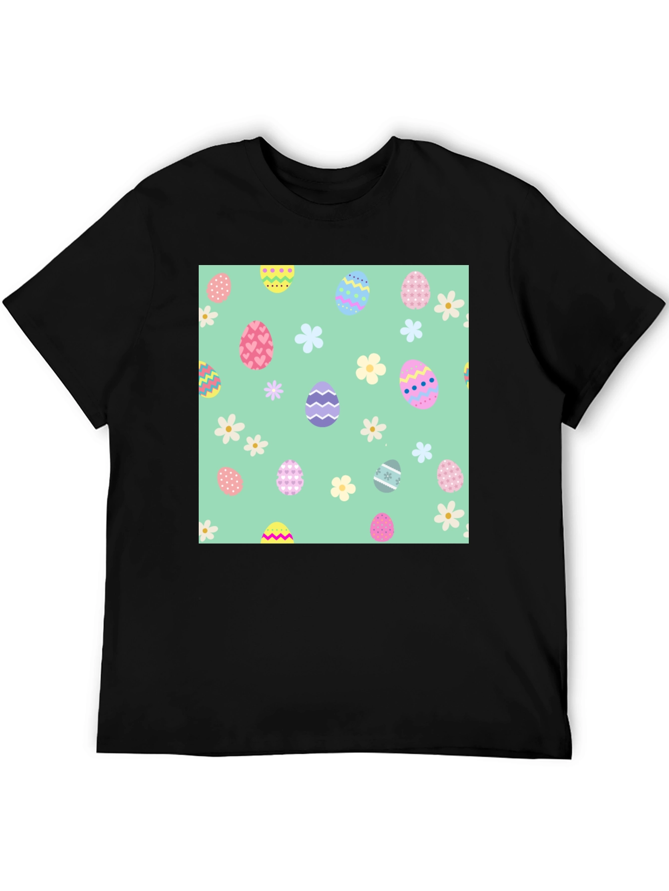 Easter Egg Pattern Crew Neck T-Shirt