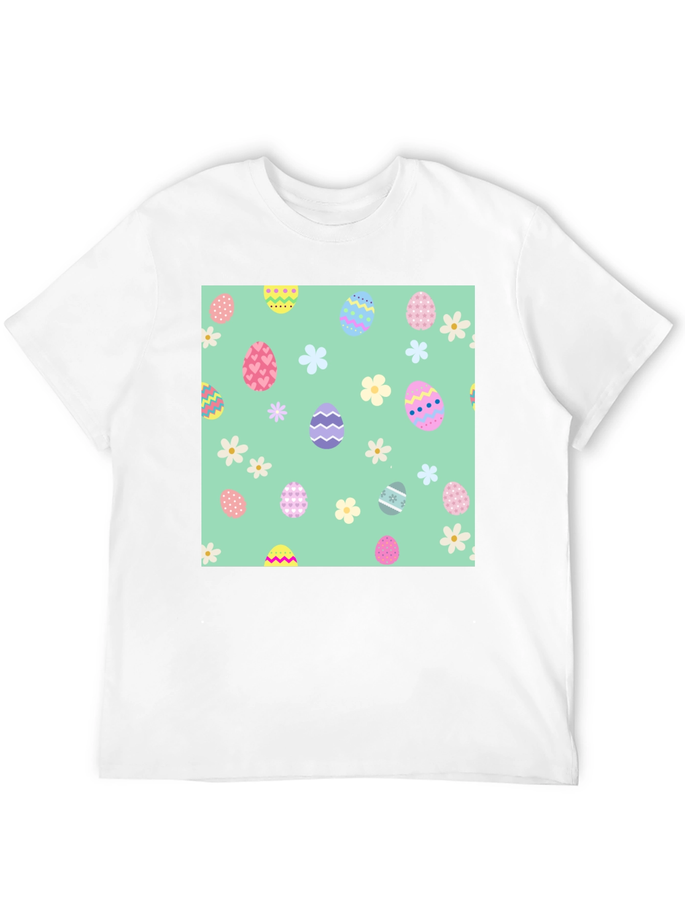 Easter Egg Pattern Crew Neck T-Shirt