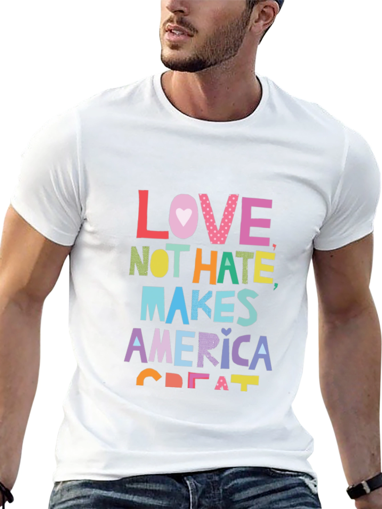 Love Not Hate Makes America Great Black T-Shirt
