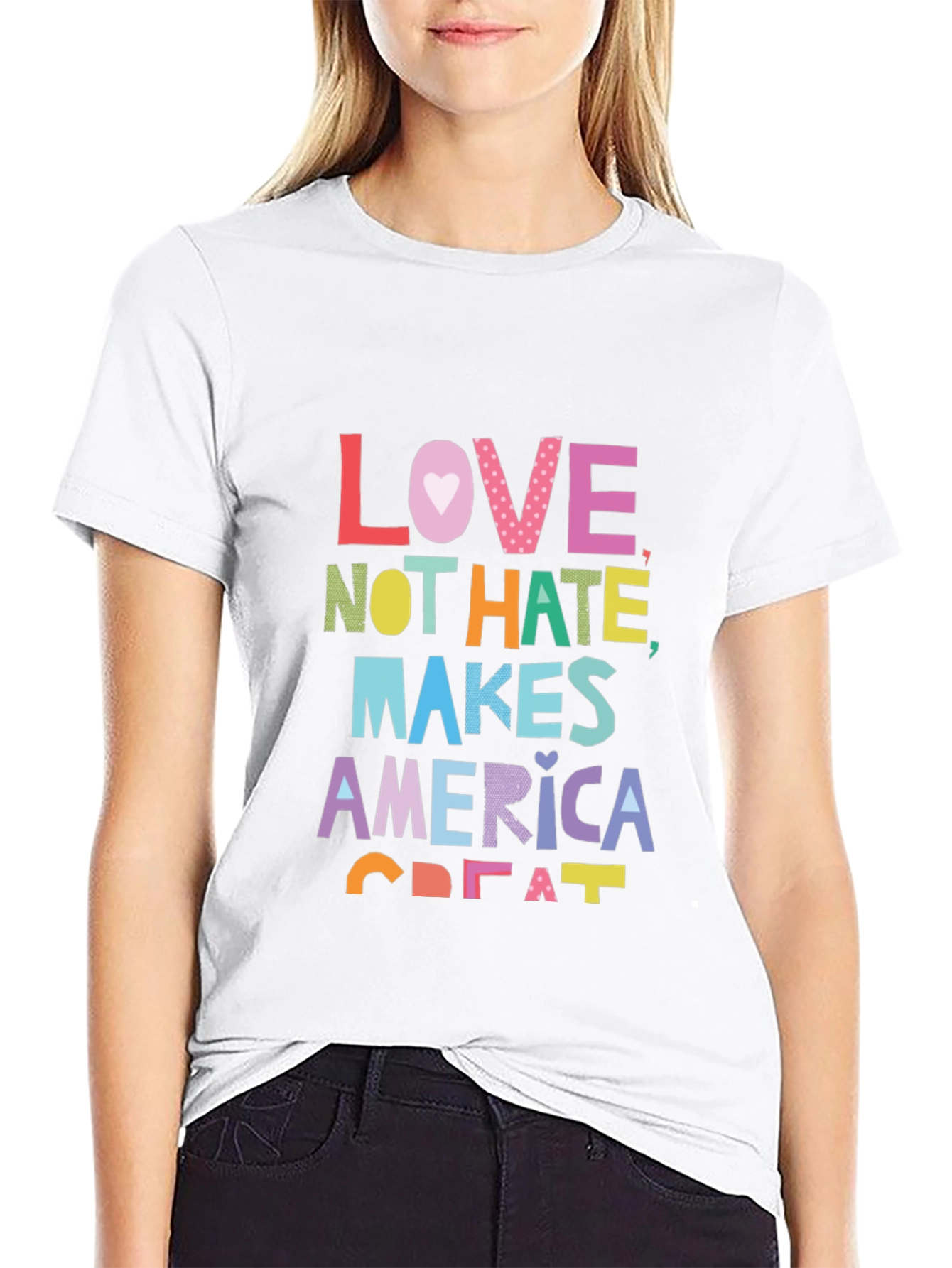 Love Not Hate Makes America Great Black T-Shirt