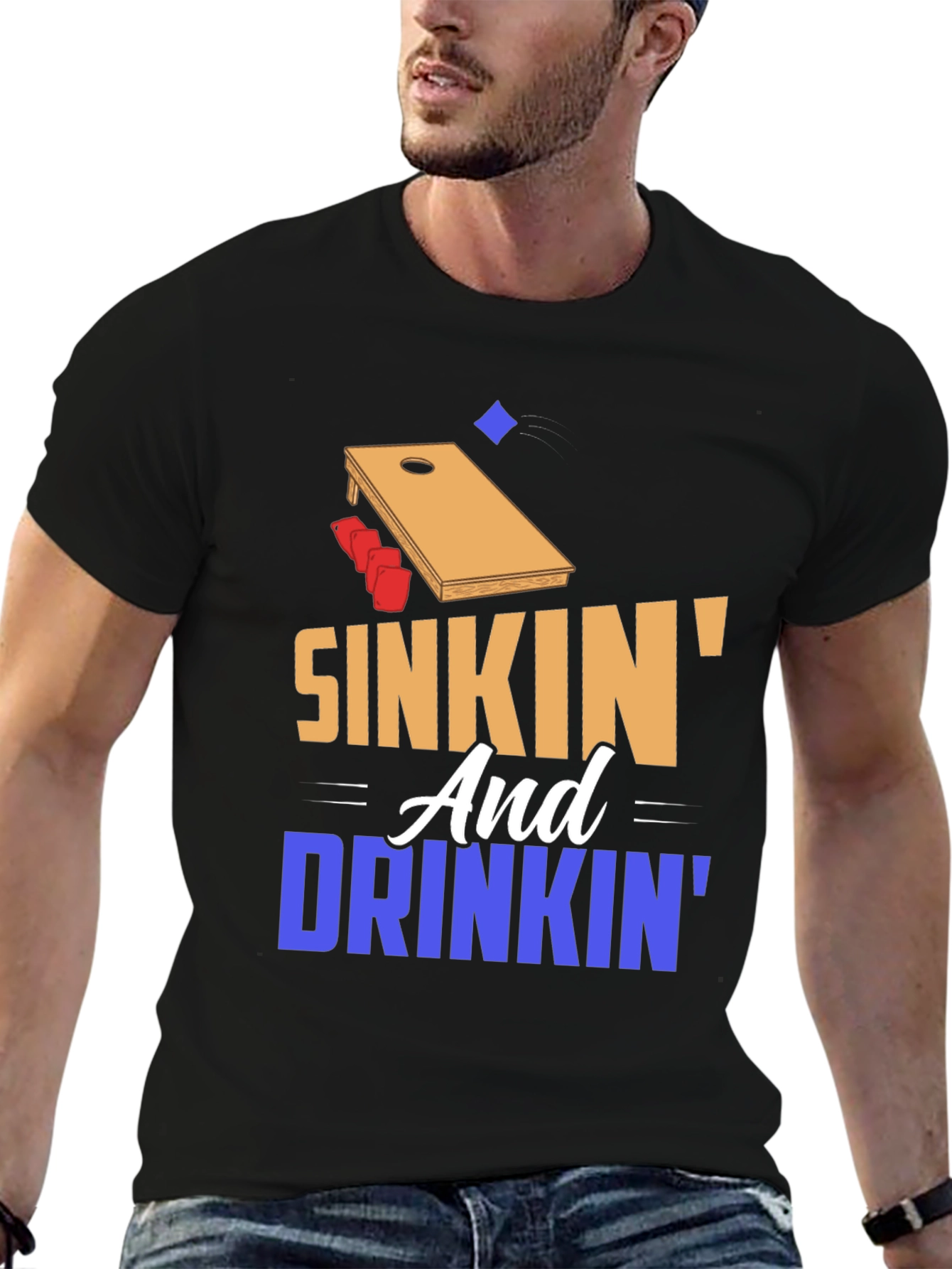 Sinkin and Drinkin Cornhole T-Shirt
