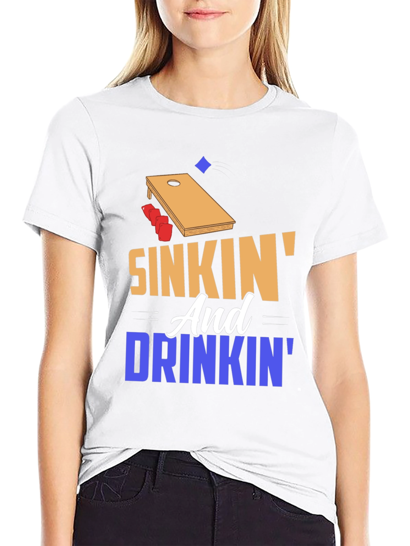 Sinkin and Drinkin Cornhole T-Shirt
