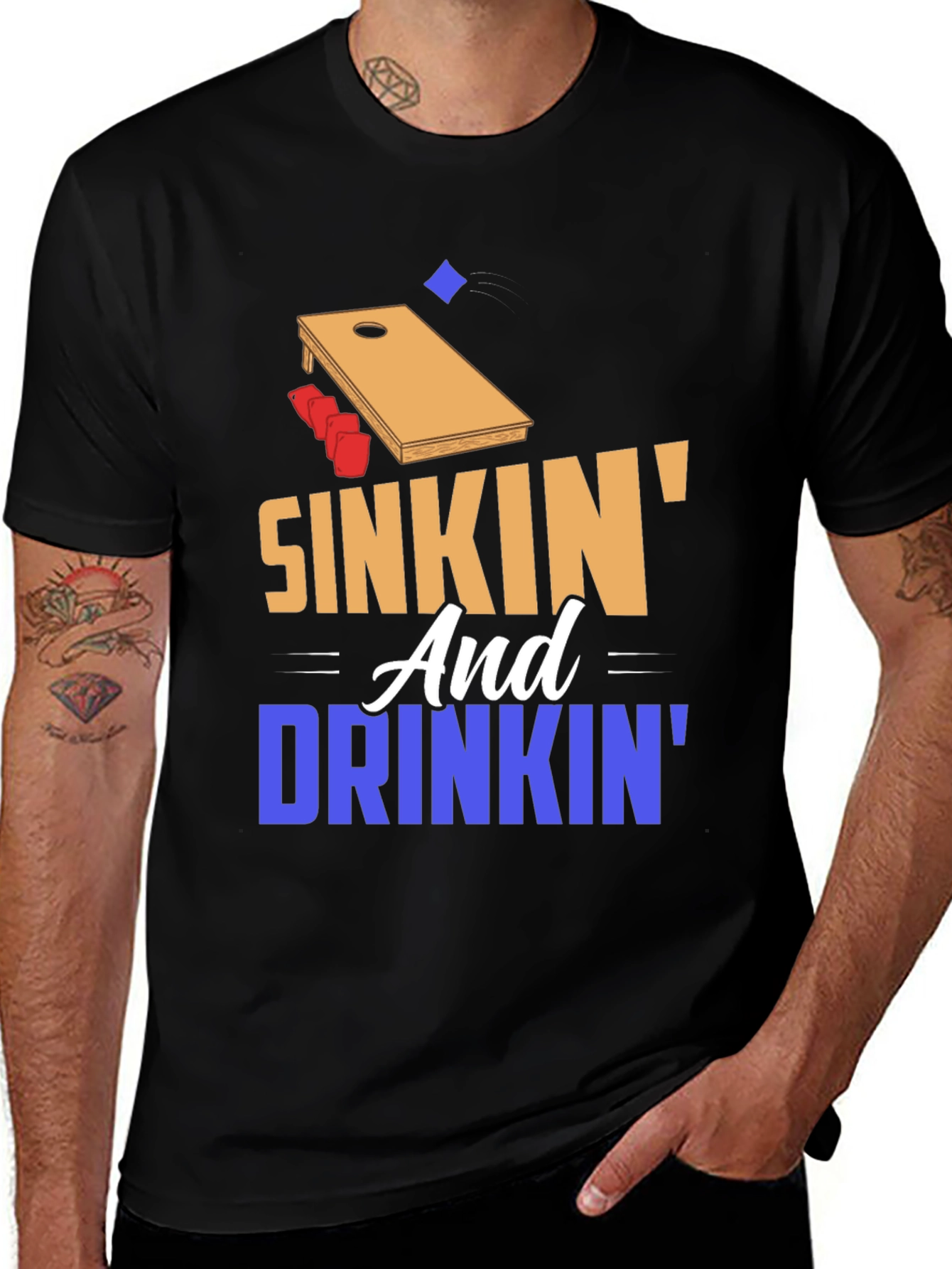 Sinkin and Drinkin Cornhole T-Shirt