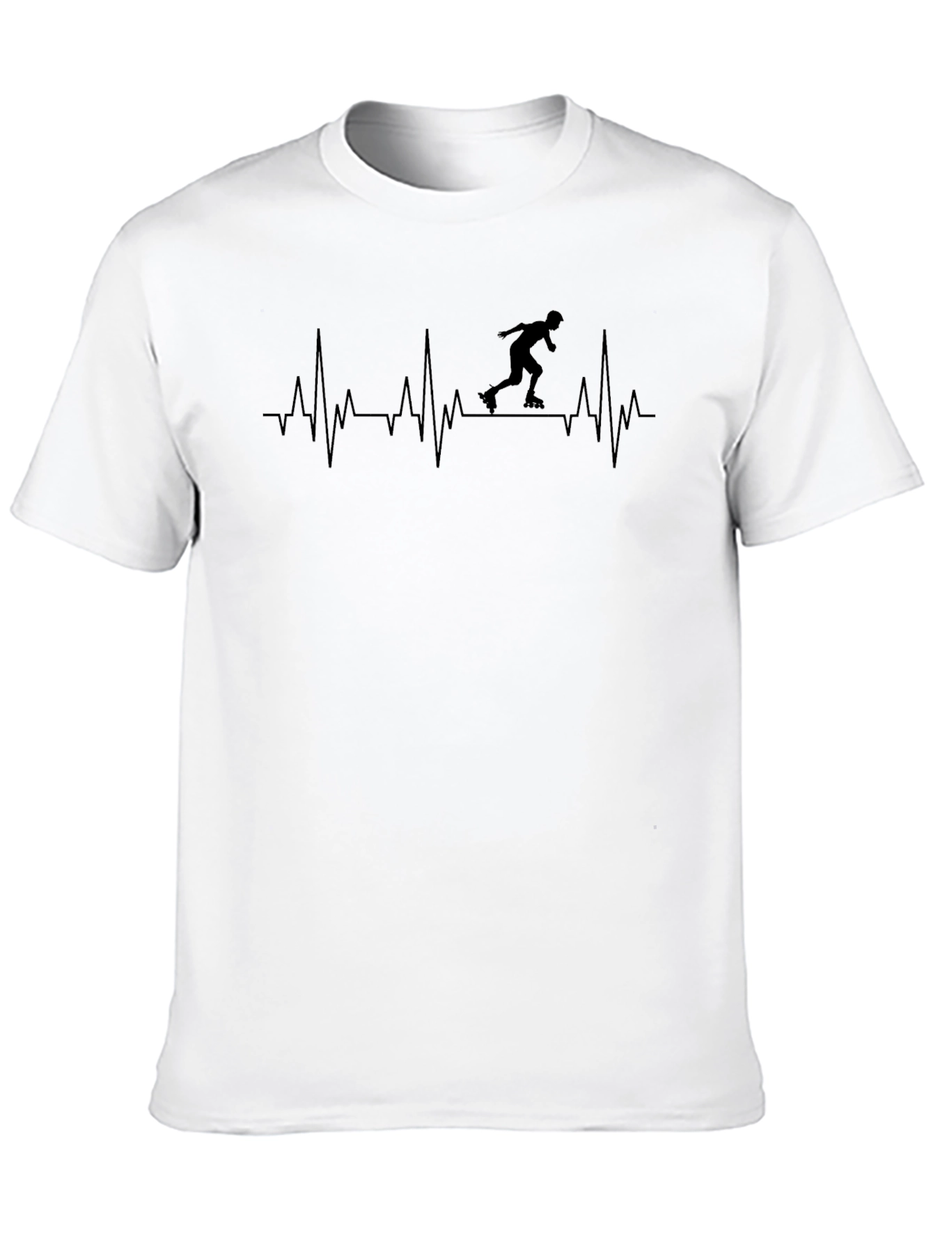 Skating Heartbeat T-Shirt - Black