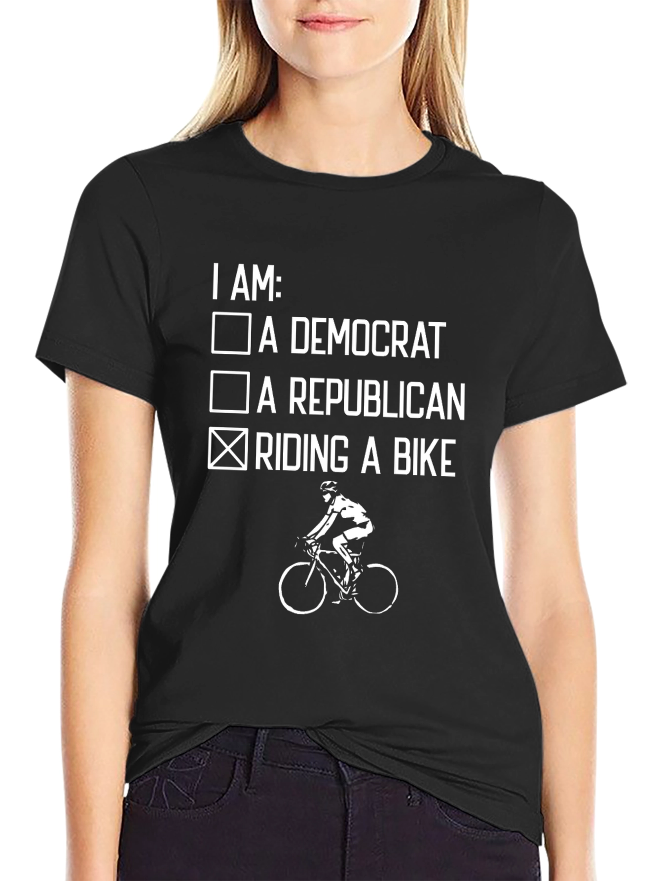 Funny Biking Political Statement T-Shirt
